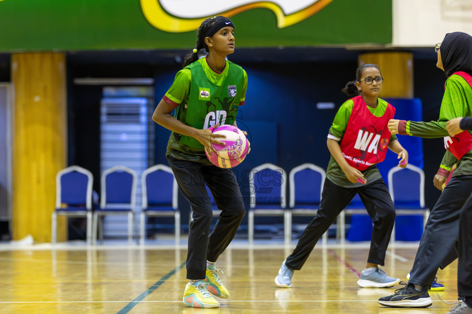 FIONTI Academy A vs Fionti SC in Day 3 of 3rd Netball Junior Championship, held at Social Center on Wednesday 22nd January 2025 . Photos: Shuu Abdul Sattar / images.mv