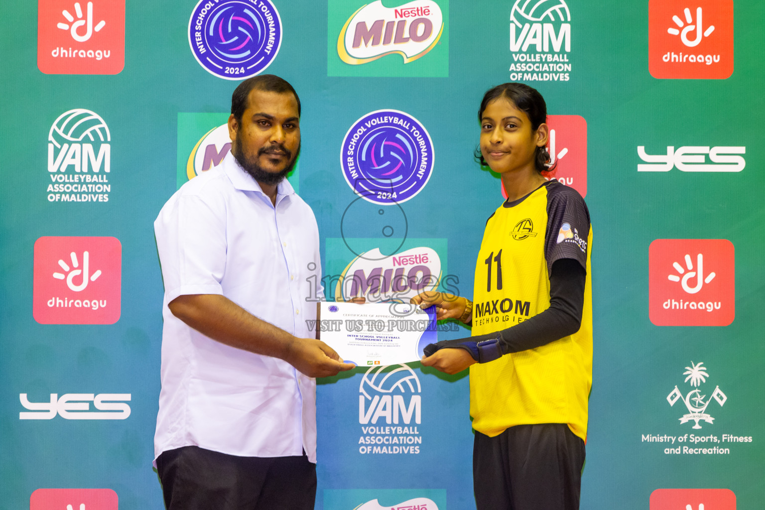 Finals of Interschool Volleyball Tournament 2024 was held in Social Center at Male', Maldives on Friday, 6th December 2024. Photos: Nausham Waheed / images.mv