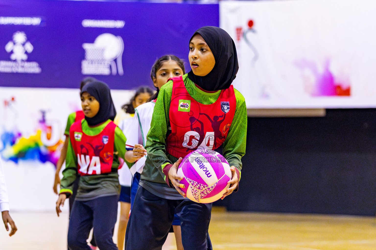 Fiontti Sports Club vs Net Queens in Day 2 of 3rd Junior Championship - Netball association of Maldives, held at Social Center on Monday 20th January 2025 . Photos by Nausham Waheed