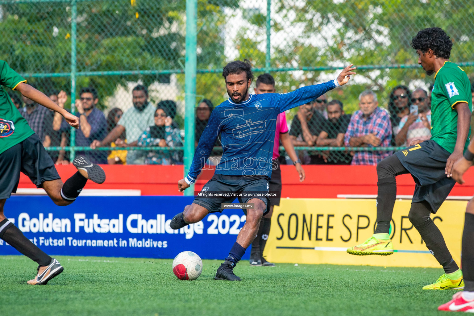 K. Gaafaru vs K.Guraidhoo in Day 6 of Golden Futsal Challenge 2023 on 10 February 2023 in Hulhumale, Male, Maldives