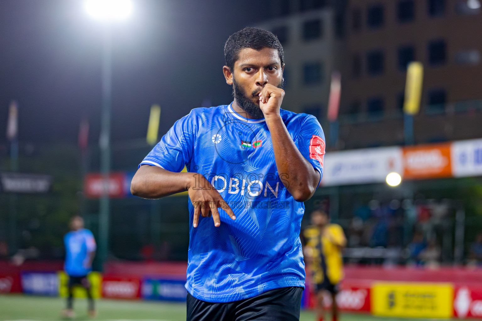 M. Naalaafushi vs Dh. Kudahuvadhoo on Day 36 of Golden Futsal Challenge 2024 was held on Wednesday, 21st February 2024, in Hulhumale', Maldives 
Photos: Hassan Simah/ images.mv