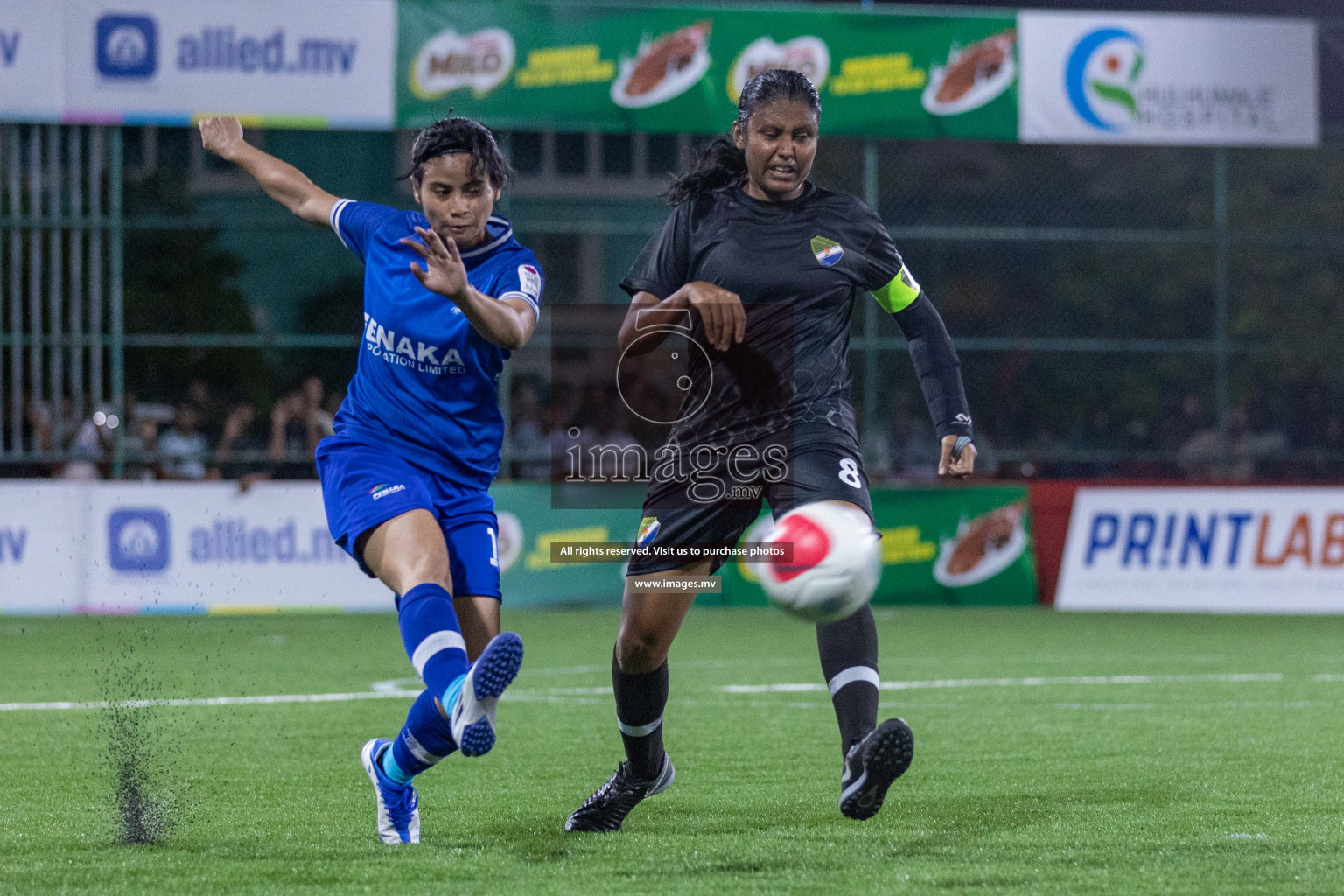 Team Fenaka vs Dhivehi Sifainge Club in Eighteen Thirty Women's Futsal Fiesta 2022 was held in Hulhumale', Maldives on Saturday, 8th October 2022. Photos: Ismail Thoriq / images.mv