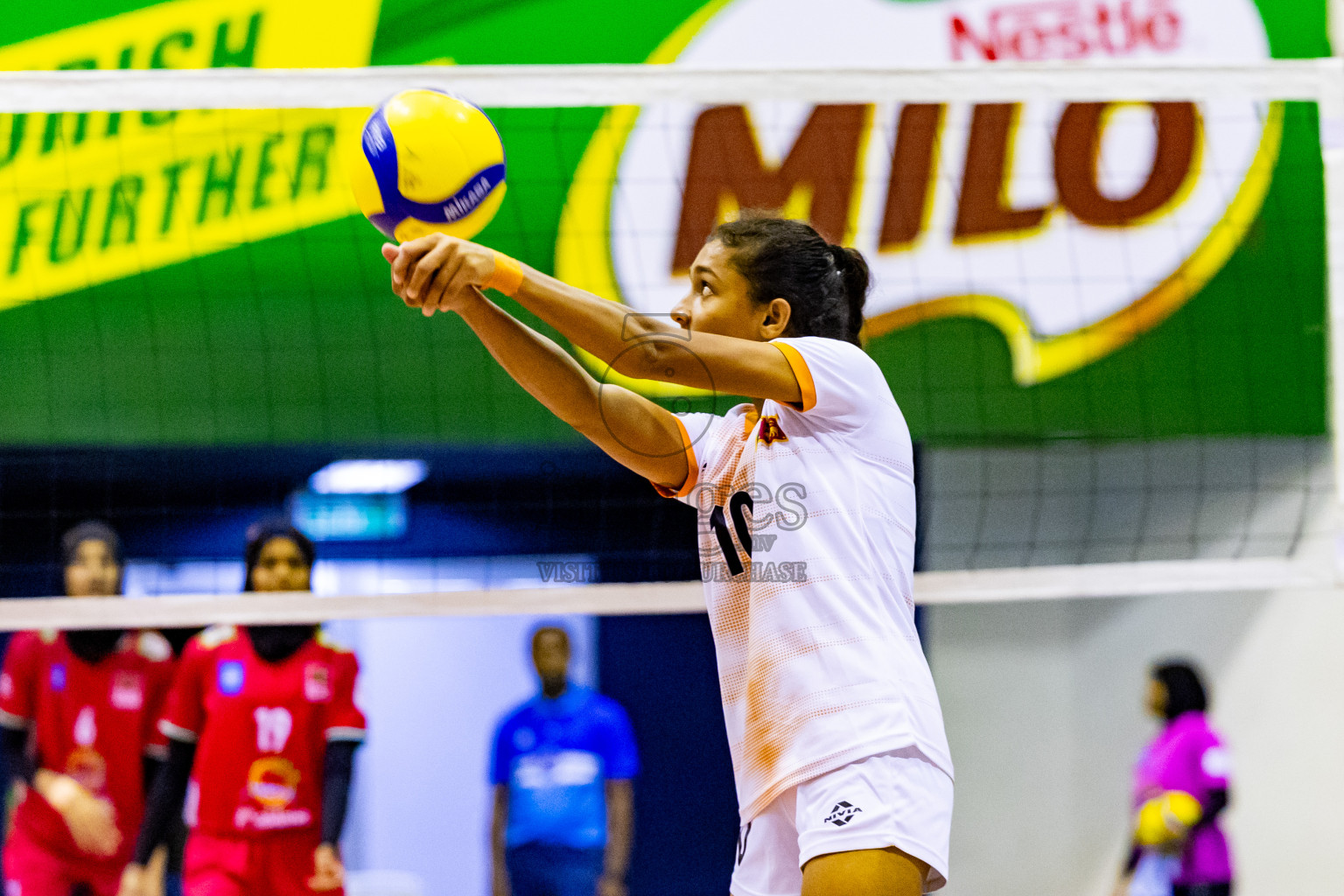 Sri Lanka vs Maldives in Semi Final of CAVA U20 Woman's Volleyball Championship 2024 was held in Social Center, Male', Maldives on 22nd July 2024. Photos: Nausham Waheed / images.mv