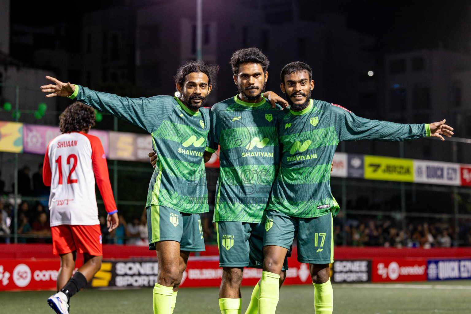 Th. Kinbidhoo VS Th. Dhiyamigili in Day 18 of Golden Futsal Challenge 2025 was held on Wednesday, 22nd January 2025, in Hulhumale', Maldives. Photos: Nausham Waheed / images.mv