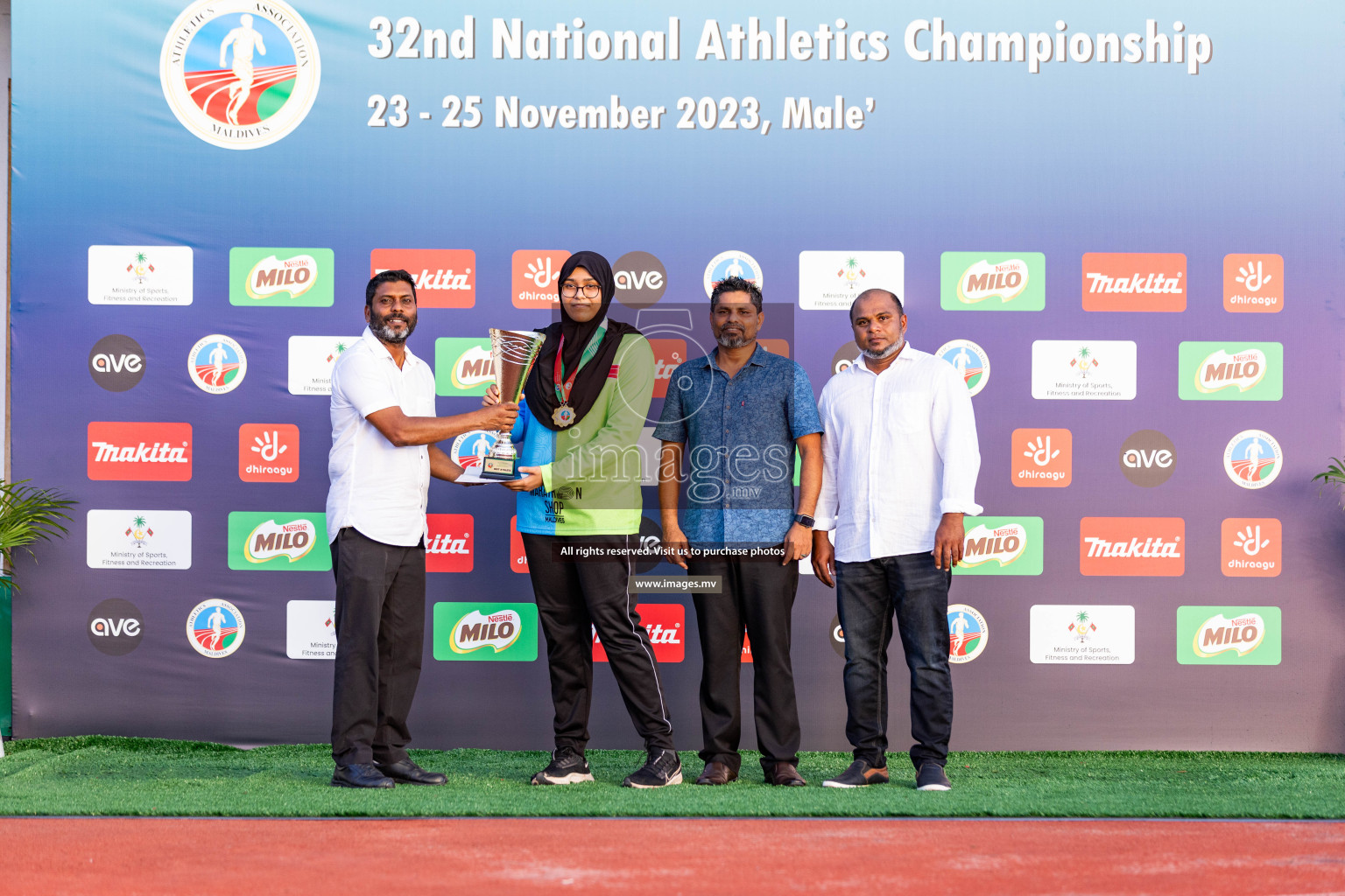 Day 3 of National Athletics Championship 2023 was held in Ekuveni Track at Male', Maldives on Saturday, 25th November 2023. Photos: Nausham Waheed / images.mv