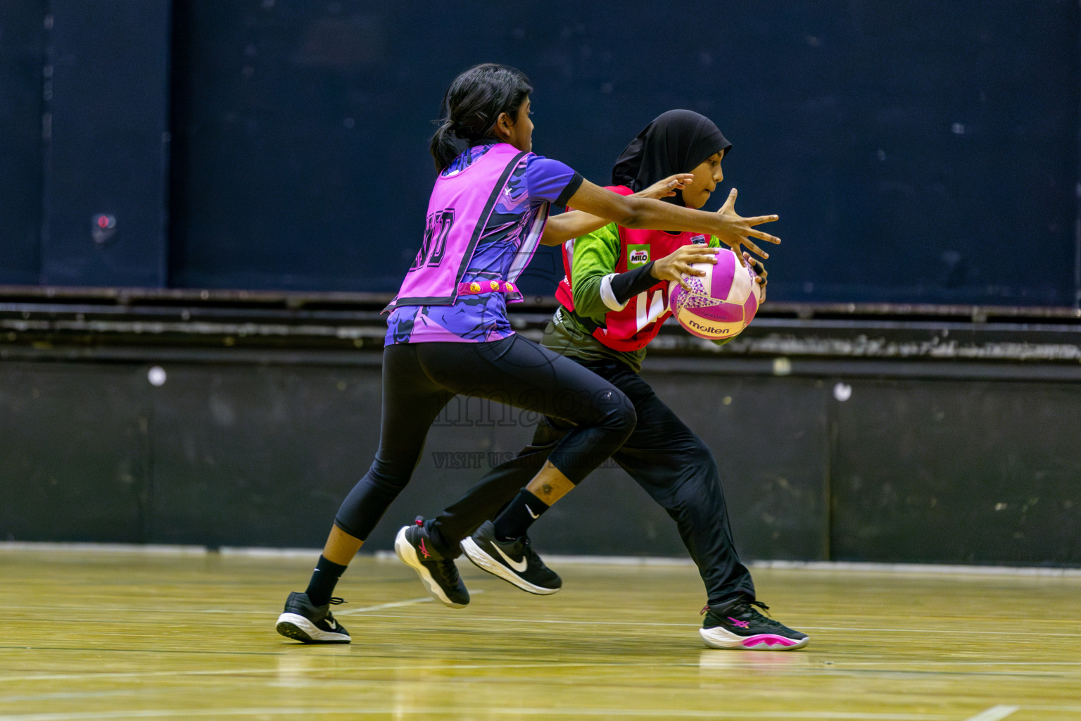 N Sports Academy A vs Fiontti Sports Club  in Day 3 of 3rd Netball Junior Championship, held at Social Center on Tuesday, 21st January 2025 . 
Photos: Hassan Simah / images.mv