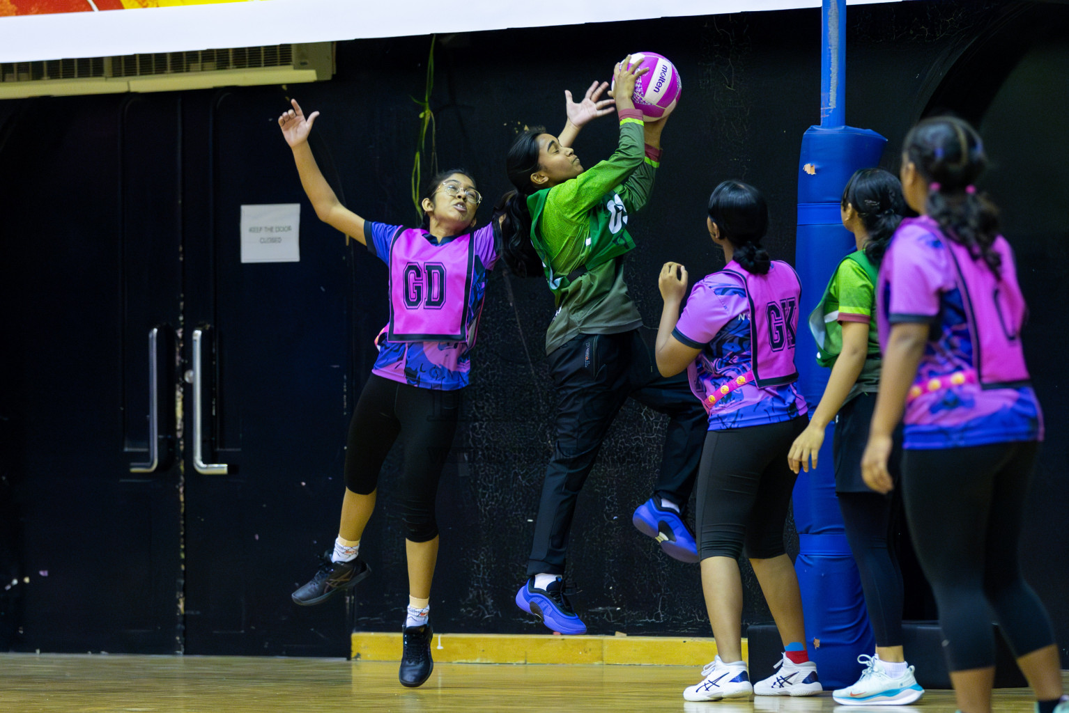 N Sports Academy B vs FIONTI Sports Club in Day 1 of 3rd Junior Championship - Netball association of Maldives, held at Social Center on 19th January 2025 . Photos by Shuu Abdul Sattar