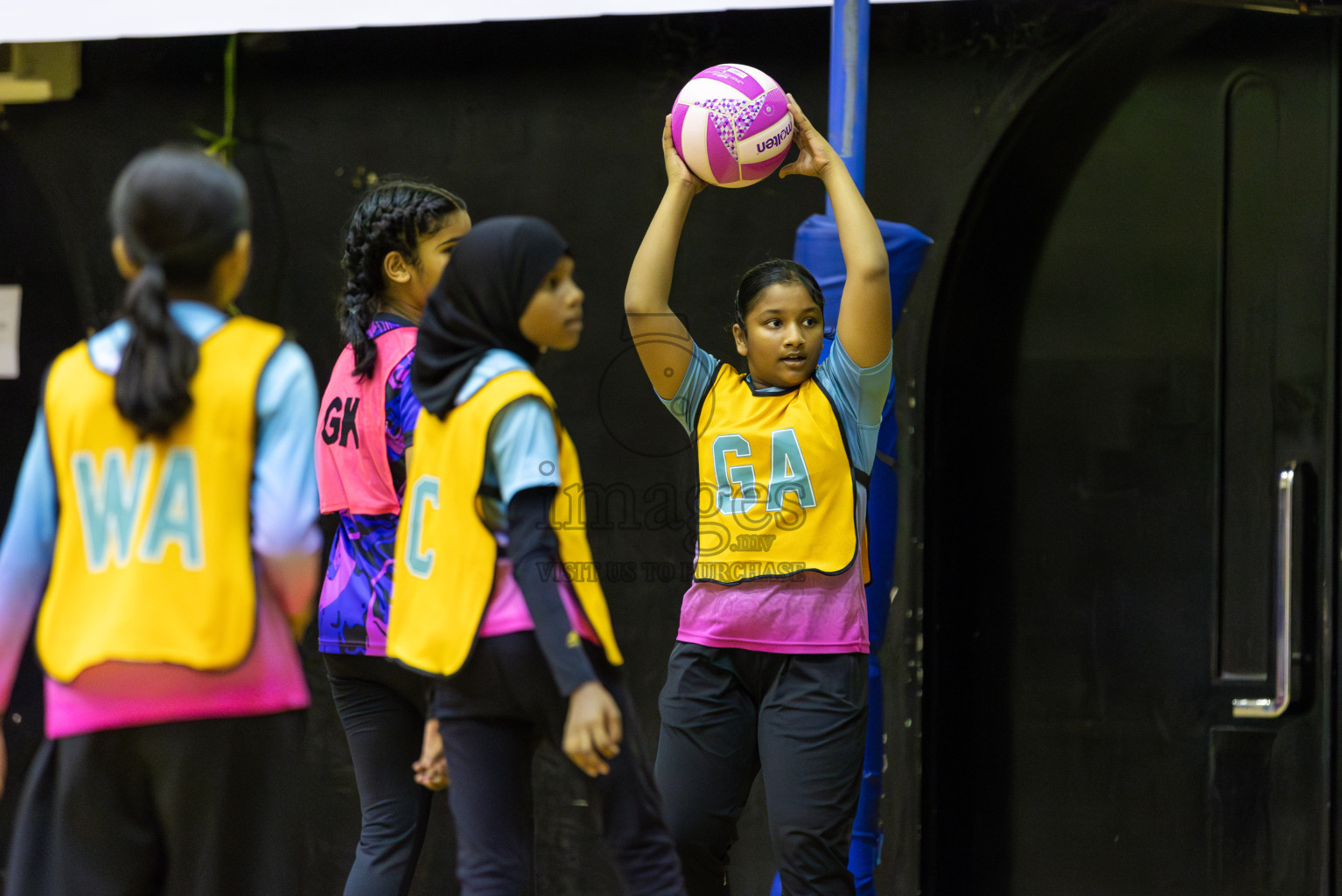 Netgens A vs N Sports academy in Day 3 of 3rd Netball Junior Championship, held at Social Center on Wednesday 22nd January 2025 . Photos: Shuu Abdul Sattar / images.mv
