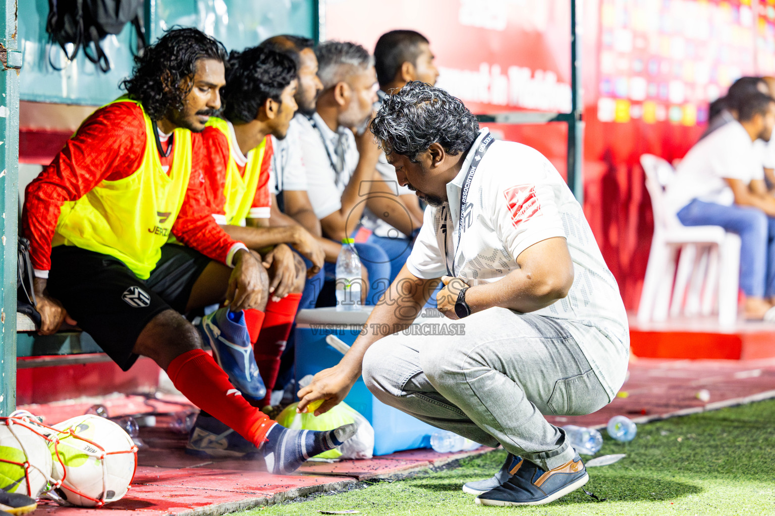 DH Maaenboodhoo vs DH Kudahuvadhoo in Dhaalu Atoll Finals in Day 25 of Golden Futsal Challenge 2025 was held on Wednesday , 28th January 2025, in Hulhumale', Maldives. Photos: Nausham Waheed / images.mv