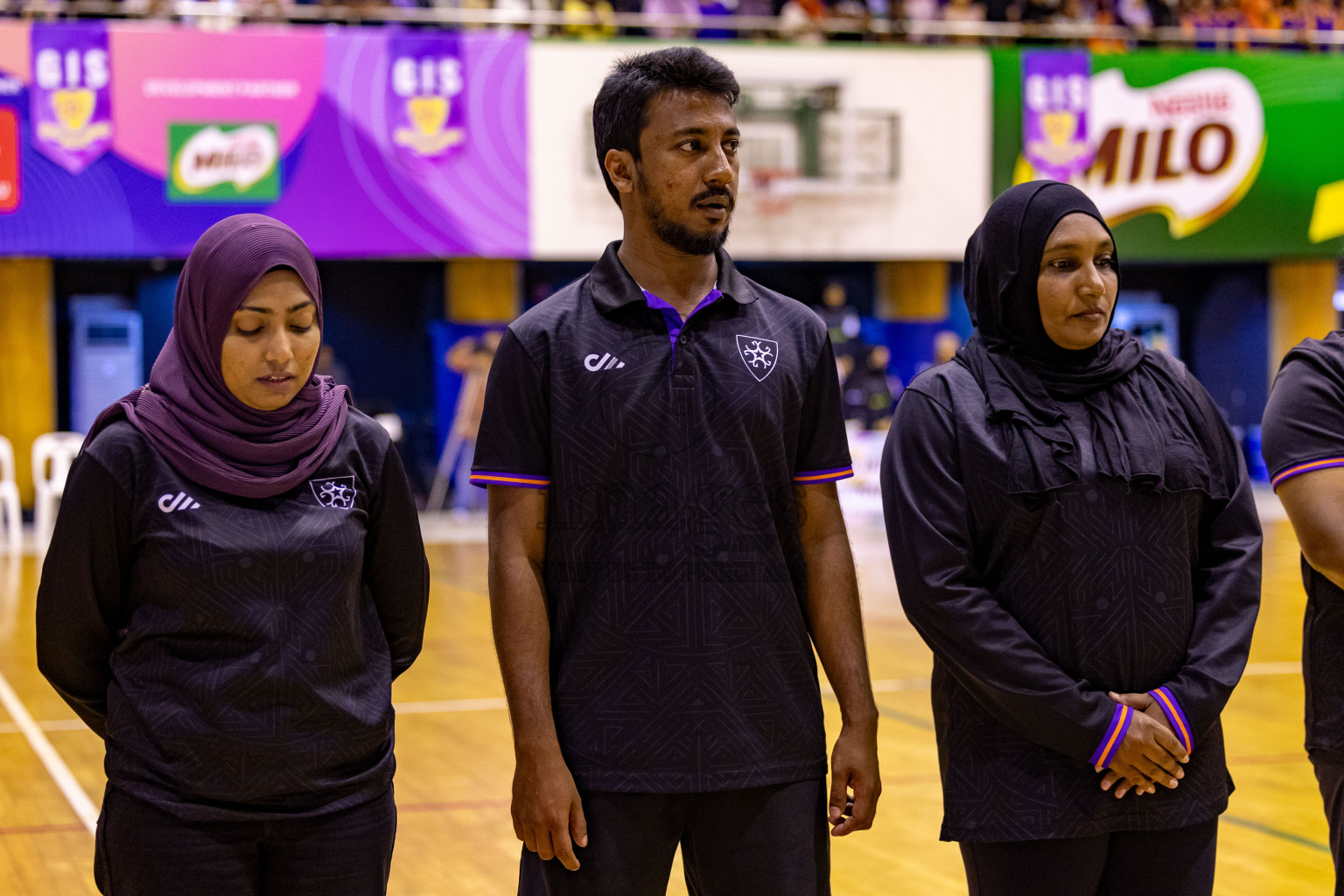 Iskandhar School vs Ghiyasuddin International School in the U15 Finals of Inter-school Netball Tournament held in Social Center at Male', Maldives on Monday, 26th August 2024. Photos: Hassan Simah / images.mv