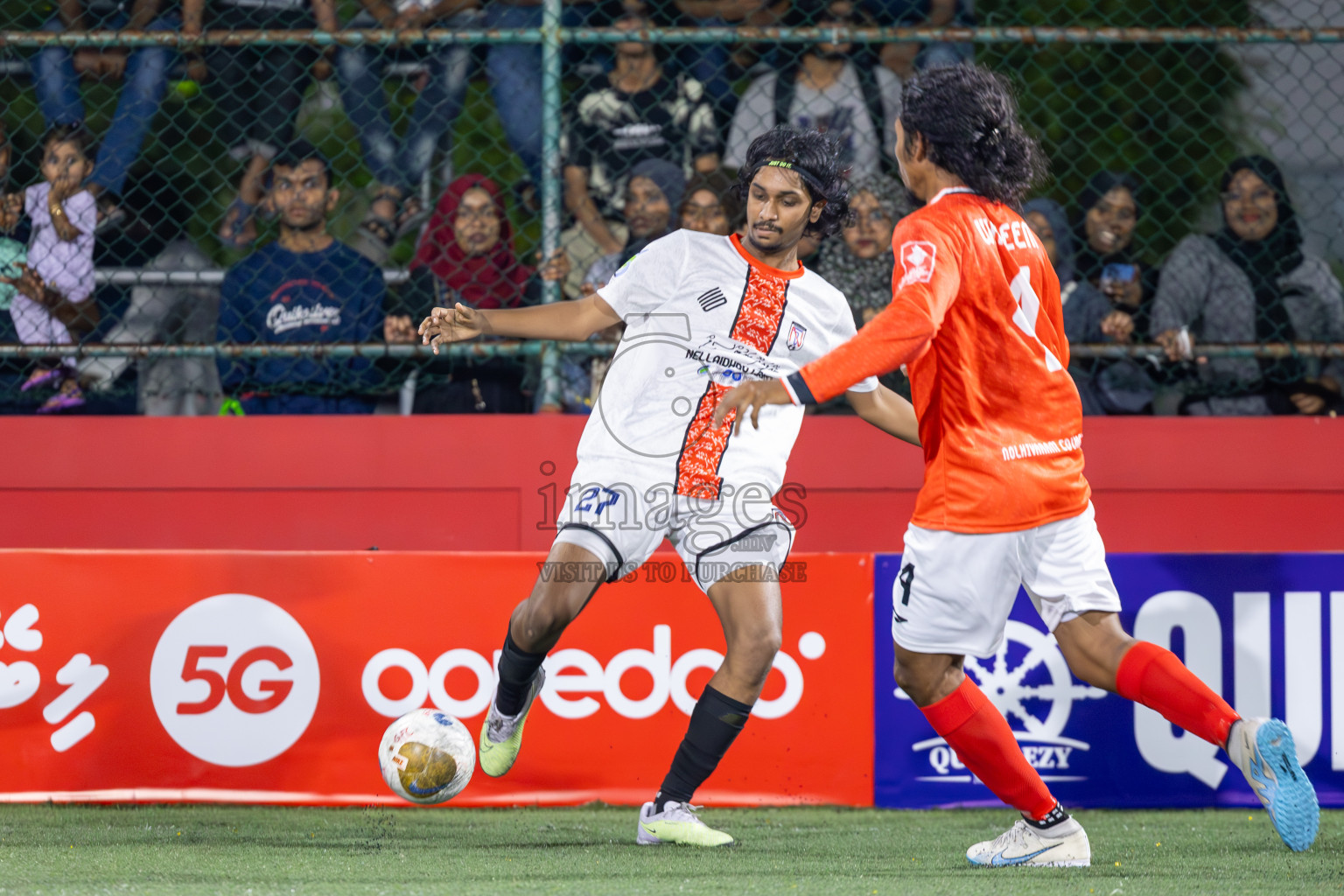 HDh Nolhivaran vs HDh Nellaidhoo in Day 5 of Golden Futsal Challenge 2025 on Thursday, 9th January 2025, in Hulhumale', Maldives
Photos: Ismail Thoriq / images.mv