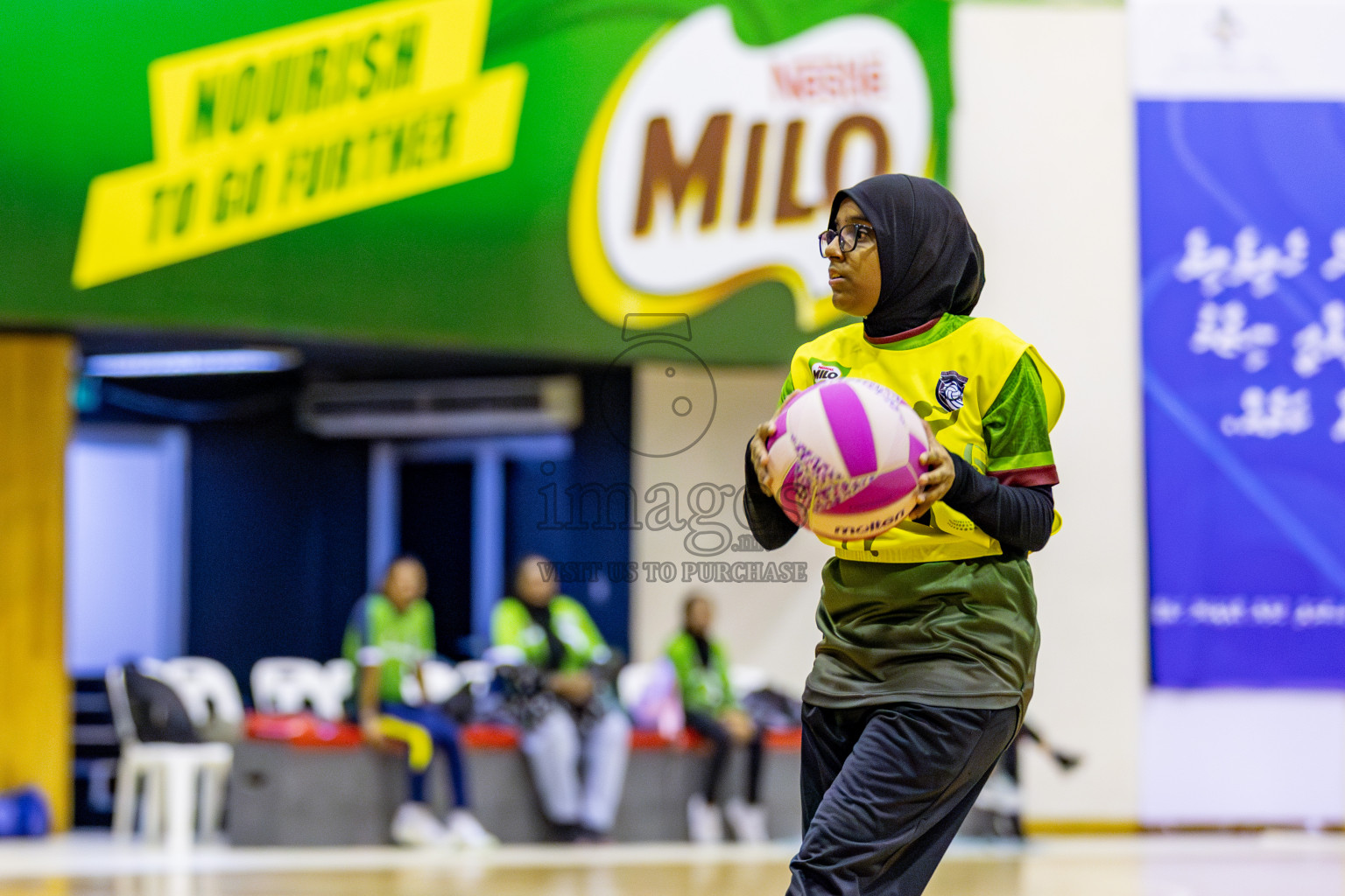 Fiontti Sports Academy vs Fionrri Academy A (U13) in Day 3 of 3rd Netball Junior Championship, held at Social Center on Tuesday, 21st January 2025 . 
Photos: Hassan Simah / images.mv
