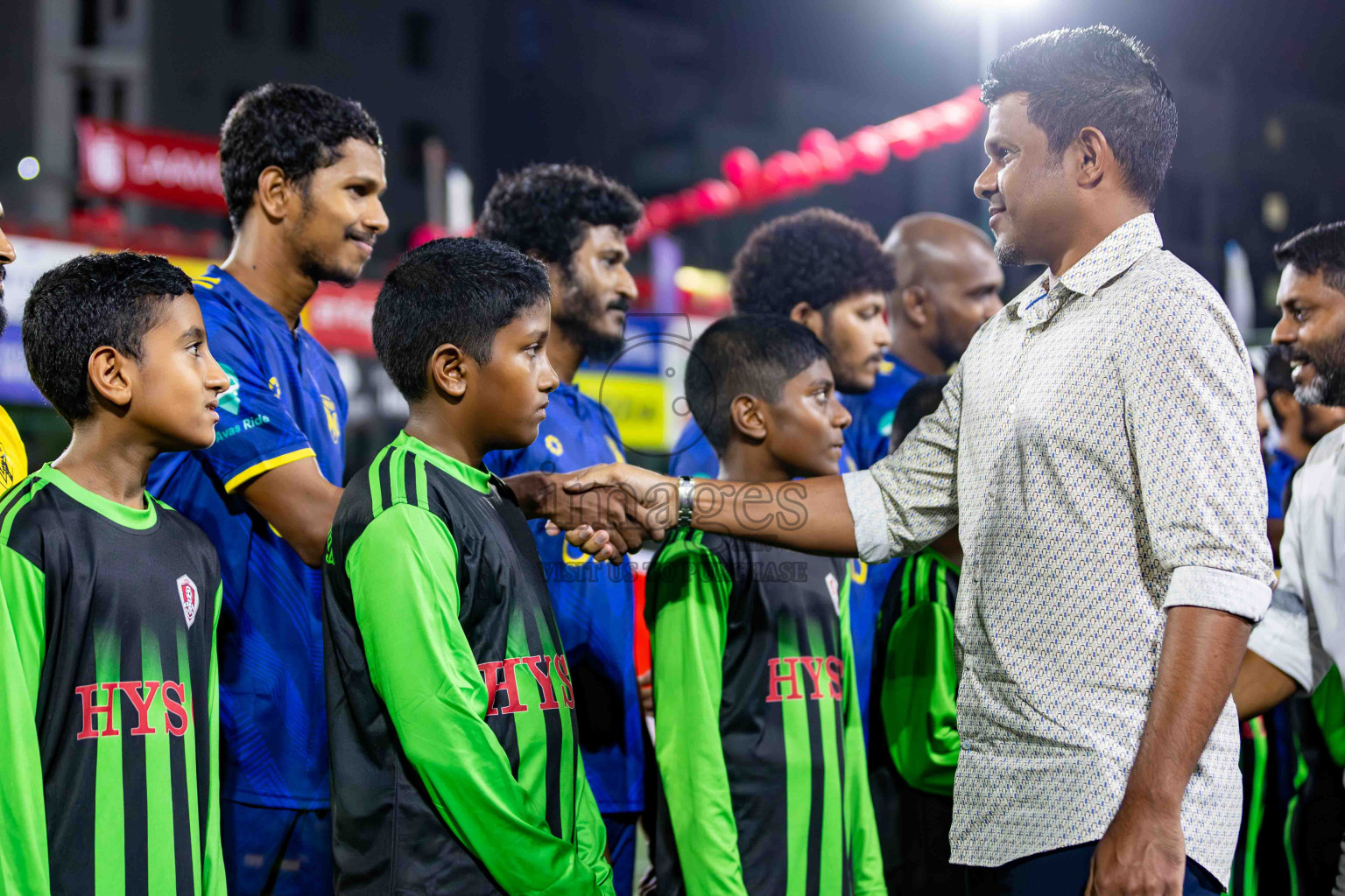 L. Gan VS B. Eydhafushi in the Finals of Golden Futsal Challenge 2024 which was held on Thursday, 7th March 2024, in Hulhumale', Maldives. 
Photos: Hassan Simah / images.mv