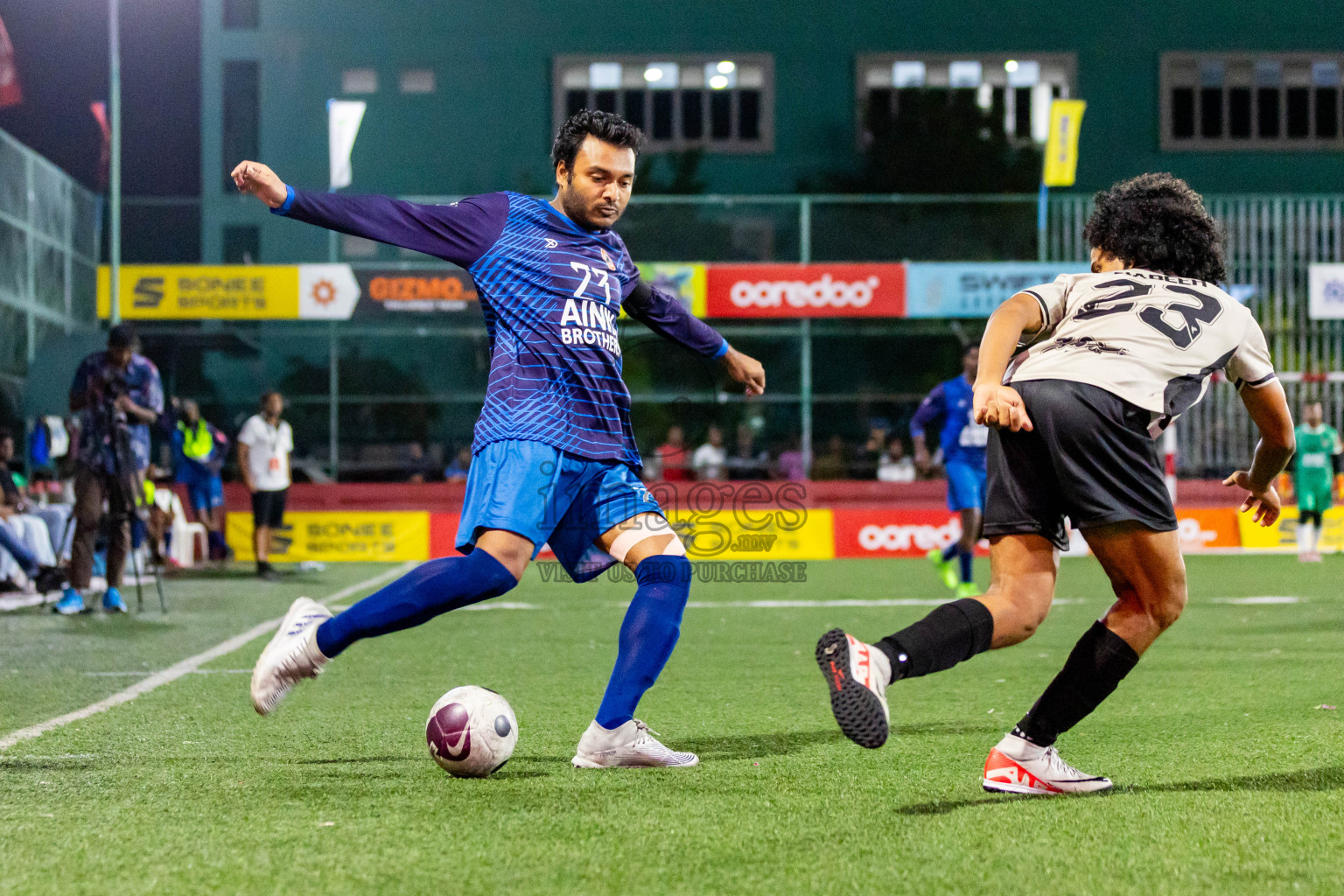 Lh Hinnavaru vs Lh Kurendhoo in Day 29 of Golden Futsal Challenge 2024 was held on Tuesday , 13th February 2024 in Hulhumale', Maldives Photos: Nausham Waheed / images.mv