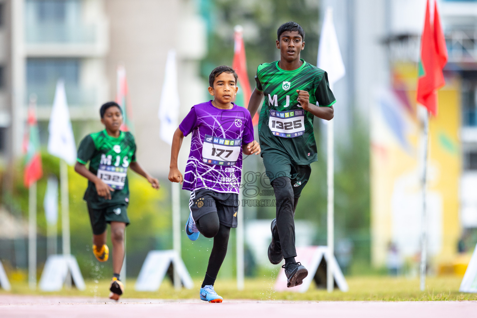 Day 1 of MWSC Interschool Athletics Championships 2024 held in Hulhumale Running Track, Hulhumale, Maldives on Saturday, 9th November 2024. 
Photos by: Ismail Thoriq / images.mv