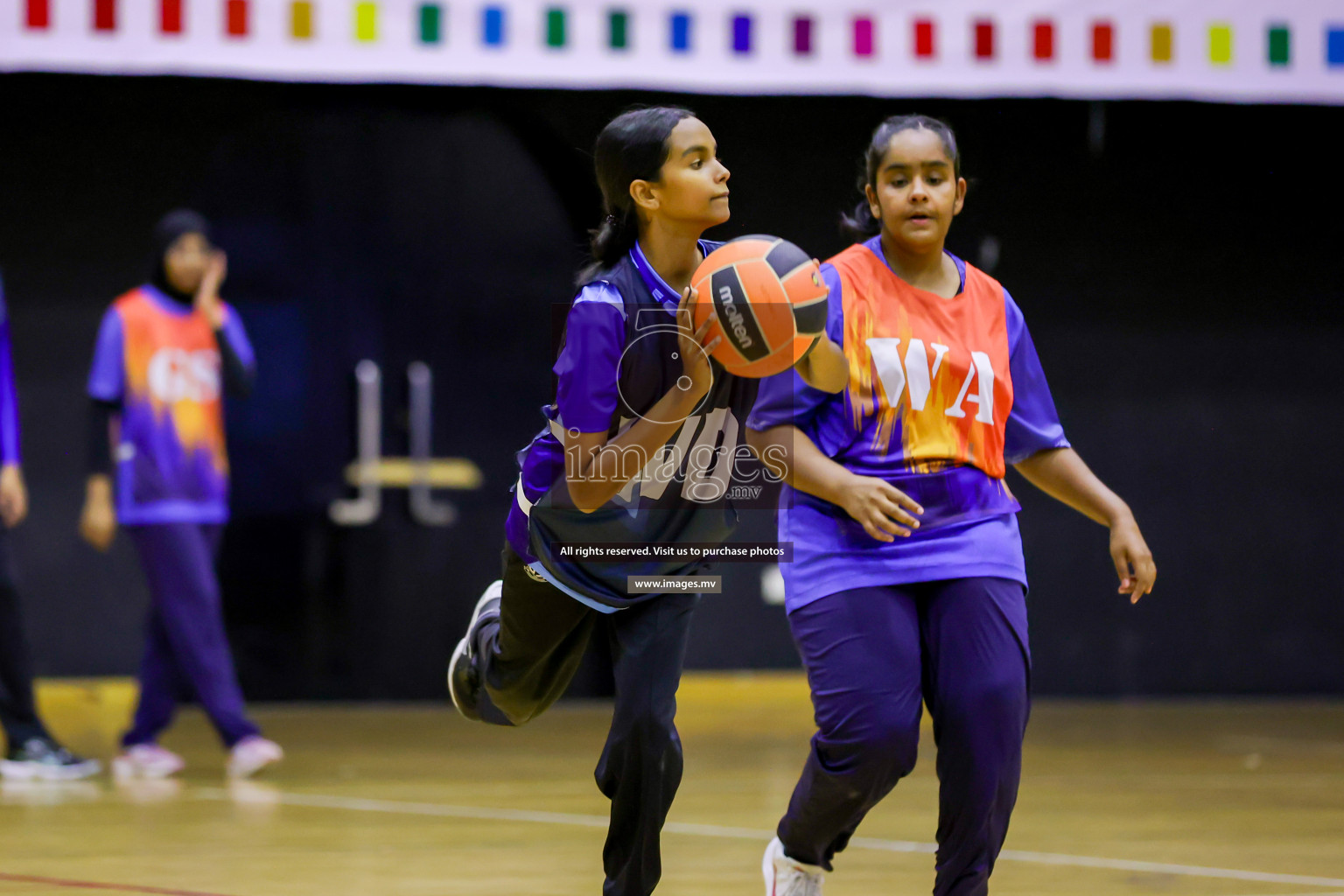 Day 9 of 24th Interschool Netball Tournament 2023 was held in Social Center, Male', Maldives on 4th November 2023. Photos: Hassan Simah / images.mv