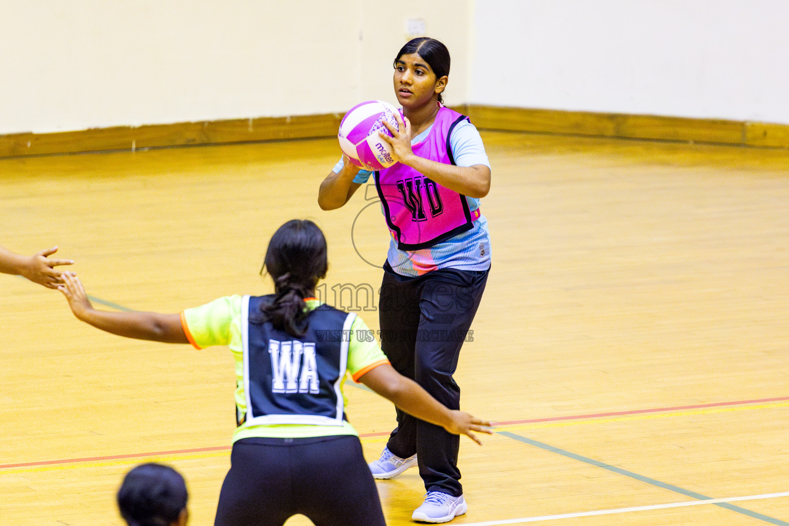 Youth United Sports Club vs SC Skylark in Day 9 of National Netball Tournament 2025 held in Social Center at Male', Maldives on Monday, 26th May 2025. Photos: Nausham Waheed / images.mv