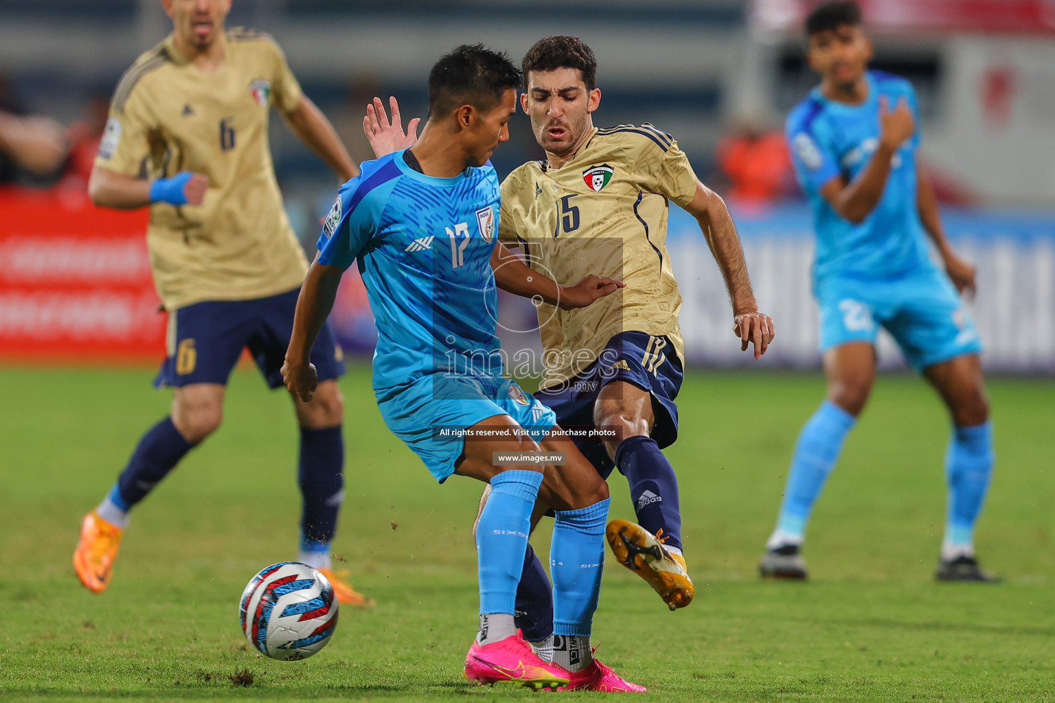 India vs Kuwait in SAFF Championship 2023 held in Sree Kanteerava Stadium, Bengaluru, India, on Tuesday, 27th June 2023. Photos: Nausham Waheed, Hassan Simah / images.mv