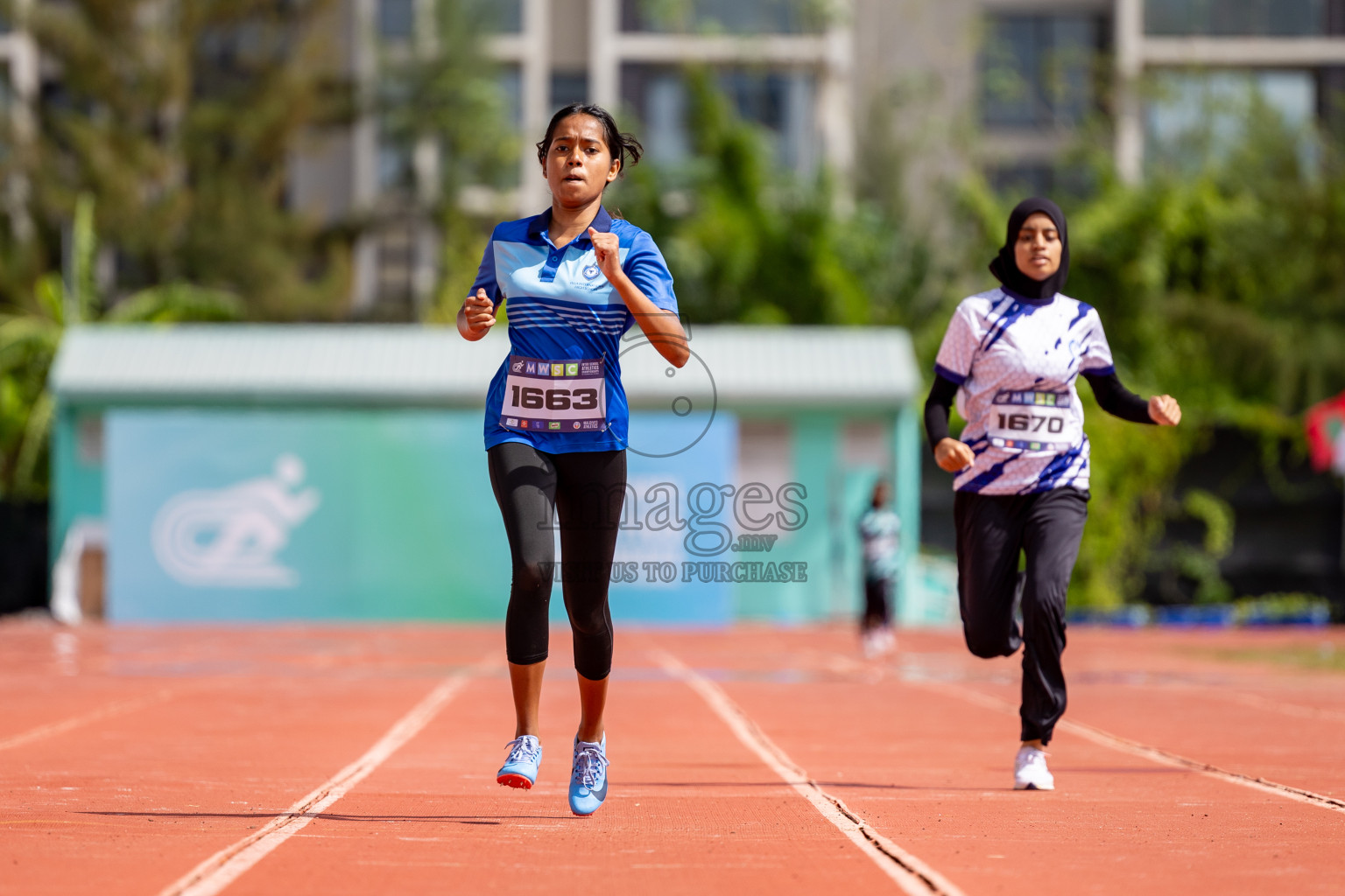 Day 2 of MWSC Interschool Athletics Championships 2024 held in Hulhumale Running Track, Hulhumale, Maldives on Sunday, 10th November 2024. 
Photos by:  Hassan Simah / Images.mv