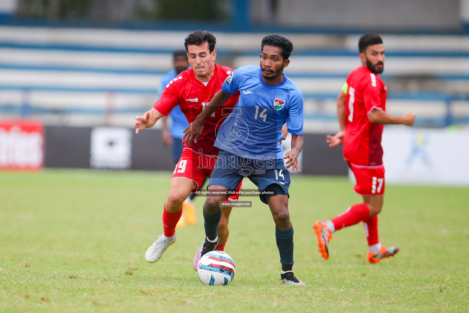 Lebanon vs Maldives in SAFF Championship 2023 held in Sree Kanteerava Stadium, Bengaluru, India, on Tuesday, 28th June 2023. Photos: Nausham Waheed, Hassan Simah / images.mv