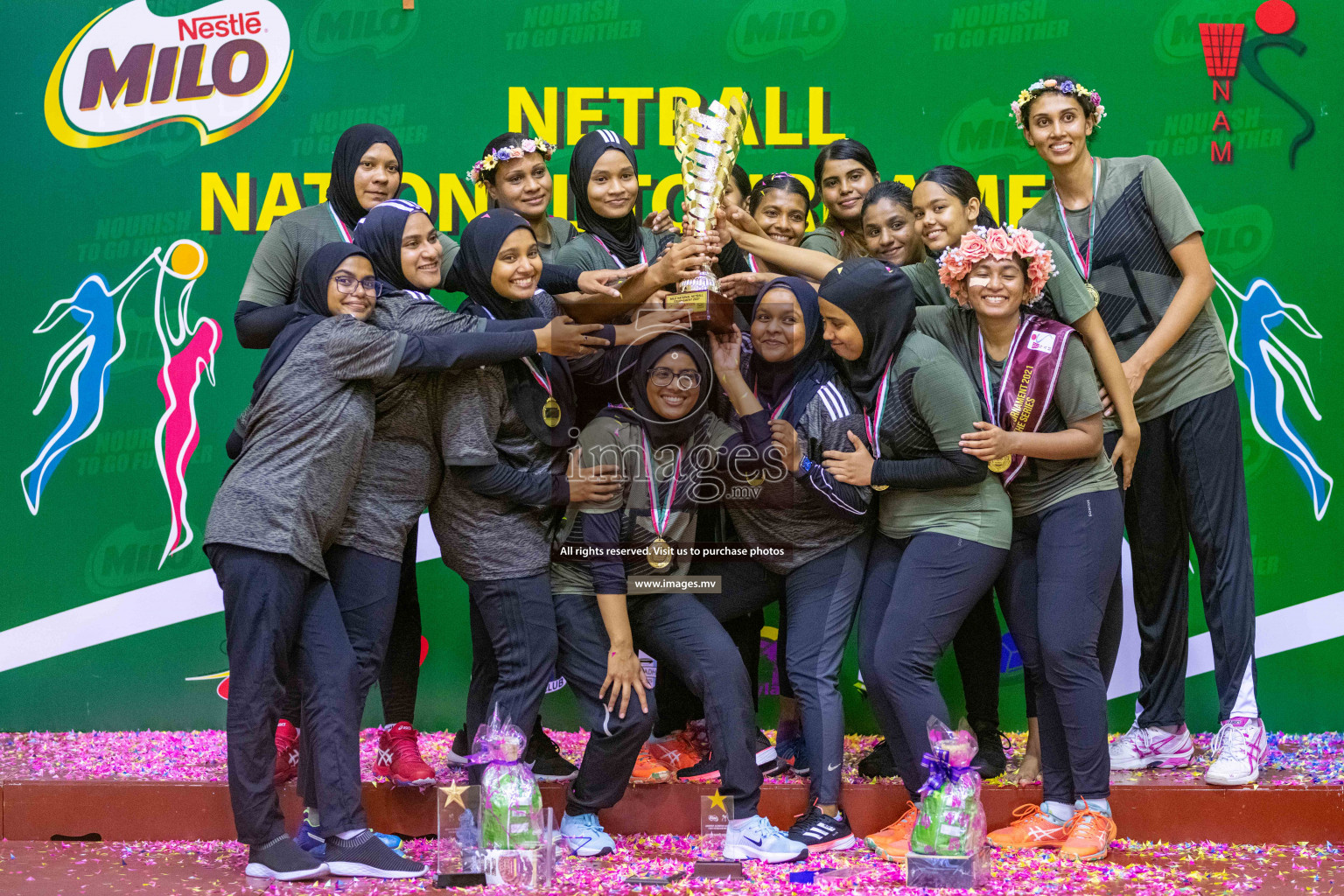 Kulhudhuffushi Youth & R.C vs Club Green Streets in the Finals of Milo National Netball Tournament 2021 (Women's) held on 5th December 2021 in Male', Maldives Photos: Ismail Thoriq / images.mv