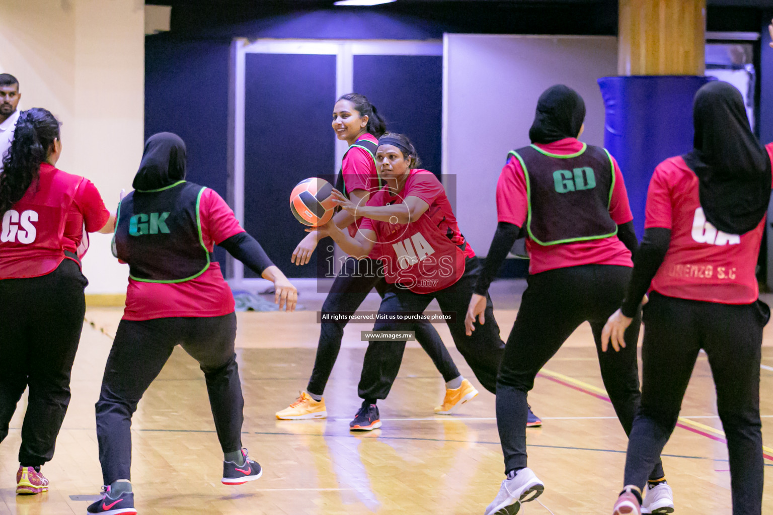 Lorenzo Sports Club vs United Unity Sports Club in the Milo National Netball Tournament 2022 on 17 July 2022, held in Social Center, Male', Maldives. Photographer: Ahmed Dhaadh / Images.mv