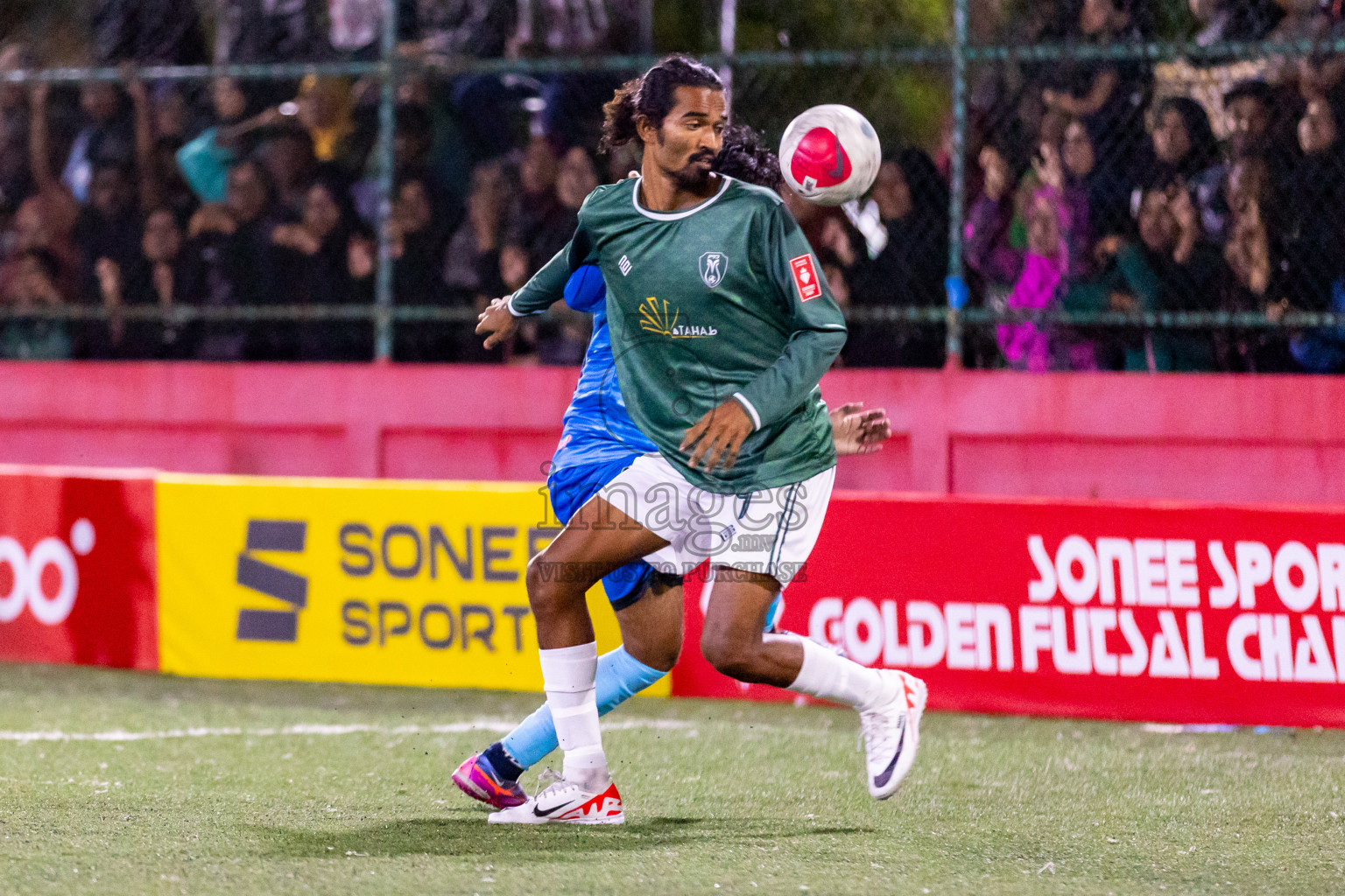 N Miladhoo vs N Maafaru in Day 6 of Golden Futsal Challenge 2024 was held on Saturday, 20th January 2024, in Hulhumale', Maldives Photos: Hassan Simah / images.mv