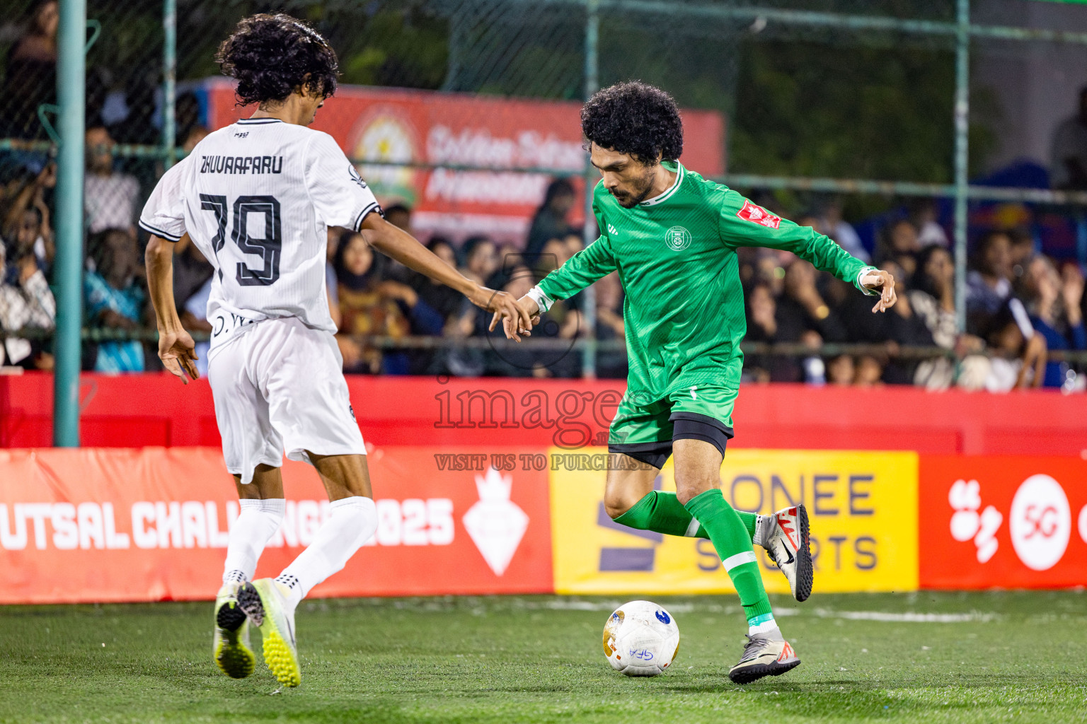 R Dhuvaafaru vs R Meedhoo in Day 14 of Golden Futsal Challenge 2025 was held on Saturday, 18th January 2025, in Hulhumale', Maldives. Photos: Nausham Waheed / images.mv