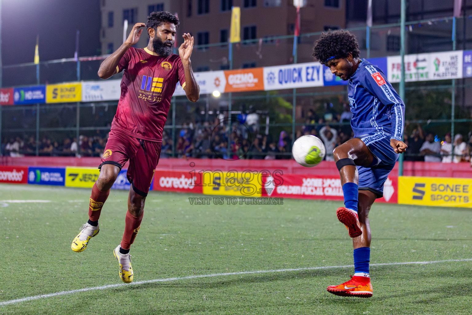 V. Keyodhoo VS AA. Mathiveri on Day 36 of Golden Futsal Challenge 2024 was held on Wednesday, 21st February 2024, in Hulhumale', Maldives 
Photos: Hassan Simah/ images.mv