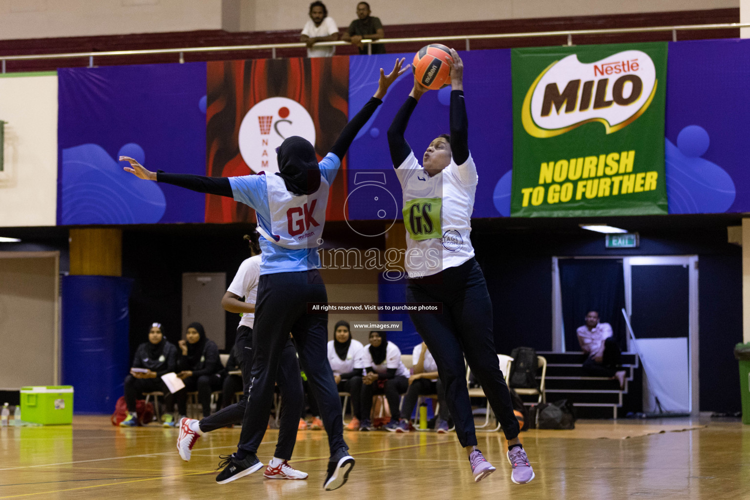 Club Green Streets vs Mahibadhoo in the Milo National Netball Tournament 2022 on 20 July 2022, held in Social Center, Male', Maldives. Photographer: Shuu / Images.mv