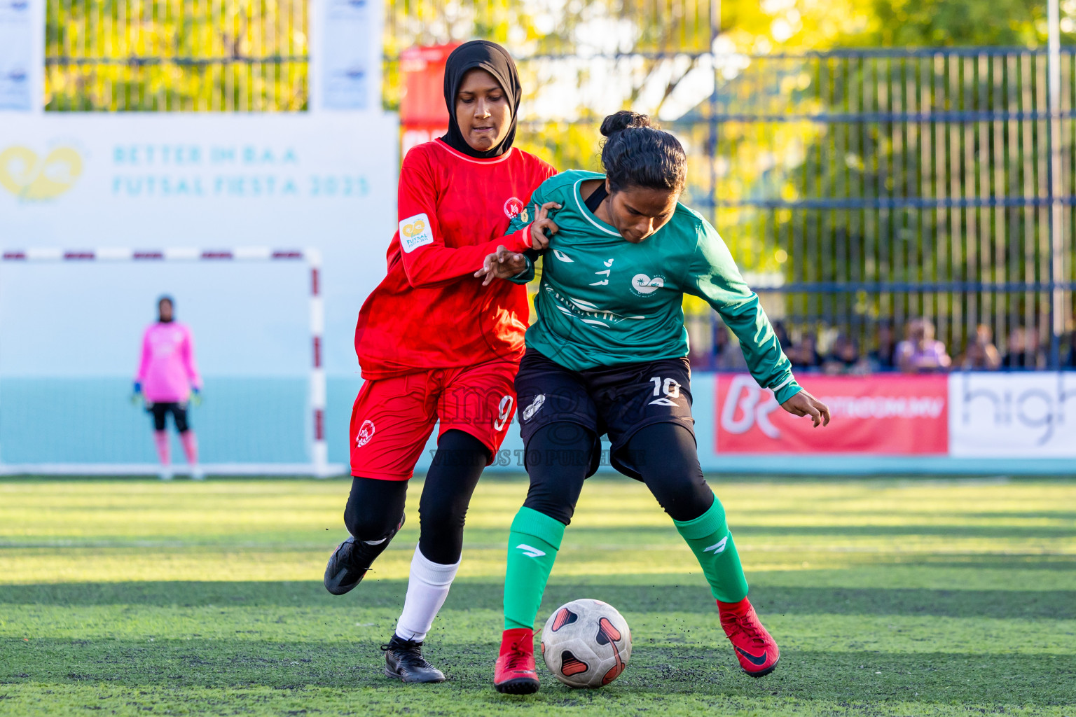 Eydhafushi vs Goidhoo in Day 2 of Better in Baa Futsal Fiesta 2025 Woman's division held in B. Eydhafushi, Maldives on Thursday, 6th November 2025. Photos: Nausham Waheed / images.mv