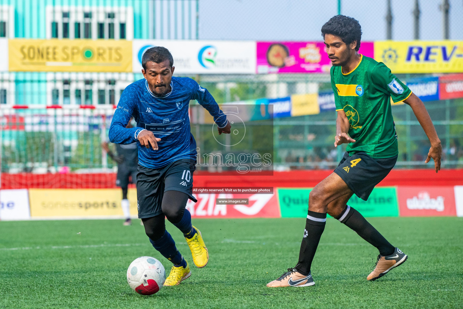 K. Gaafaru vs K.Guraidhoo in Day 6 of Golden Futsal Challenge 2023 on 10 February 2023 in Hulhumale, Male, Maldives