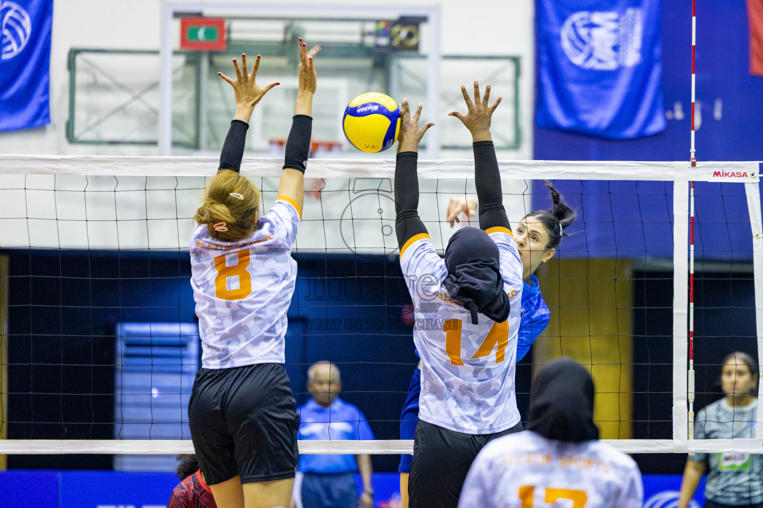 Police Club vs Flexor Sports Club in Day 1 of National Volleyball League 2025 - Women's Division held in Male', Maldives on Saturday, 19th April 2025 at Social Center Indoor Hall Photos 
By: Hassan Simah / images.mv