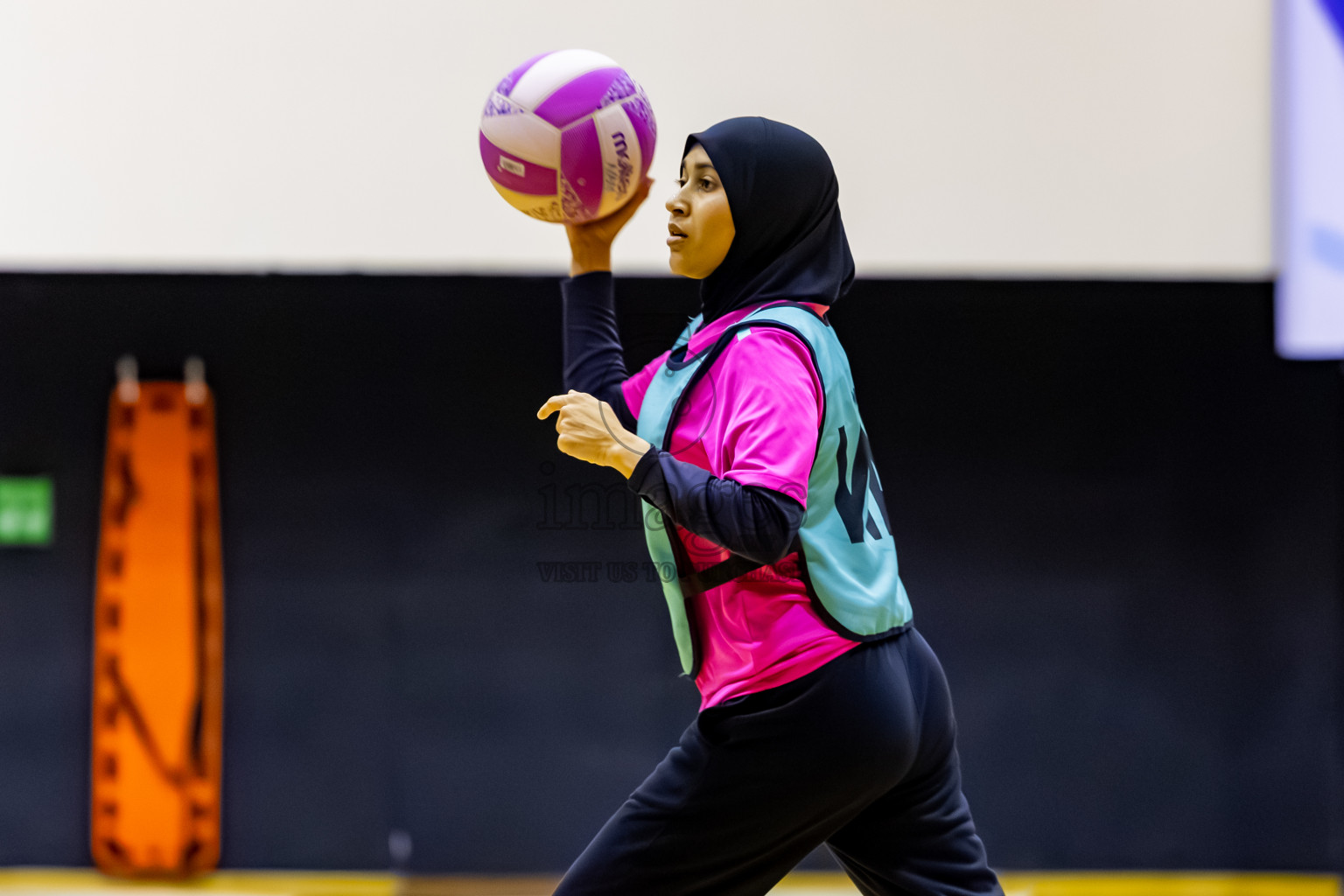 MV netters vs Xenith SC in Day 4 of 24th Milo Netball Association Championship held in Social Center at Male', Maldives on Thursday, 4th September 2025. Photos: Nausham Waheed / images.mv