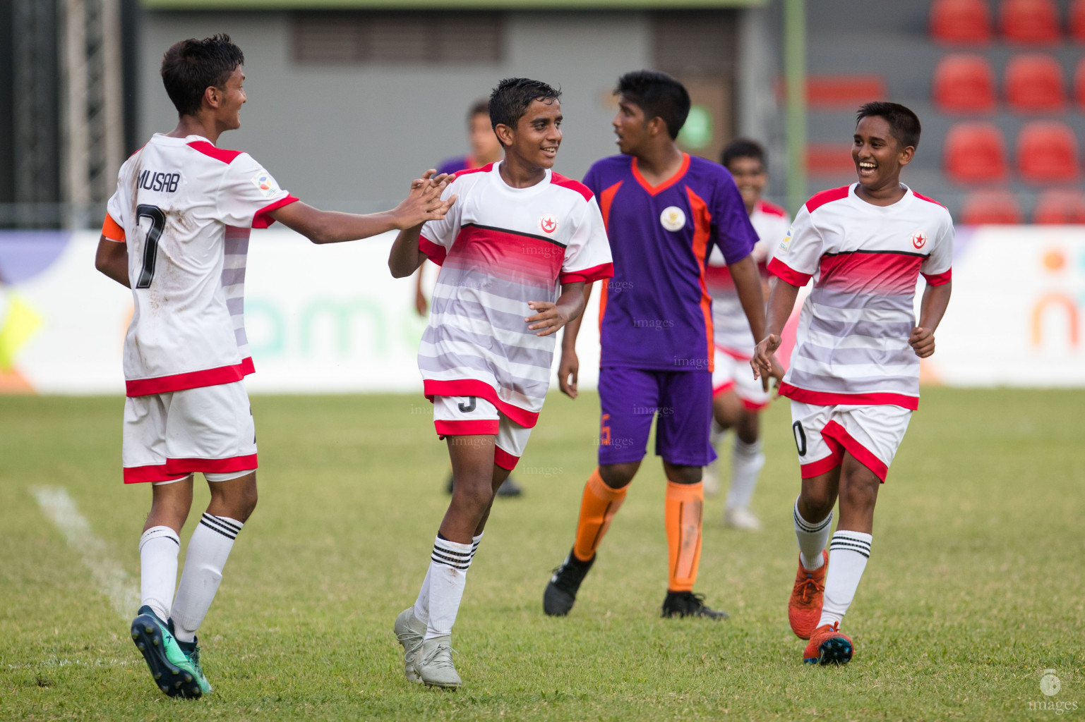 Ghiyasuddin School vs Iskandhar School in Mamen Inter-School Football Tournament 2019 (U15) on 5th March 2019, in Male' Maldives (Images.mv Photo: Suadh Abdul Sattar)