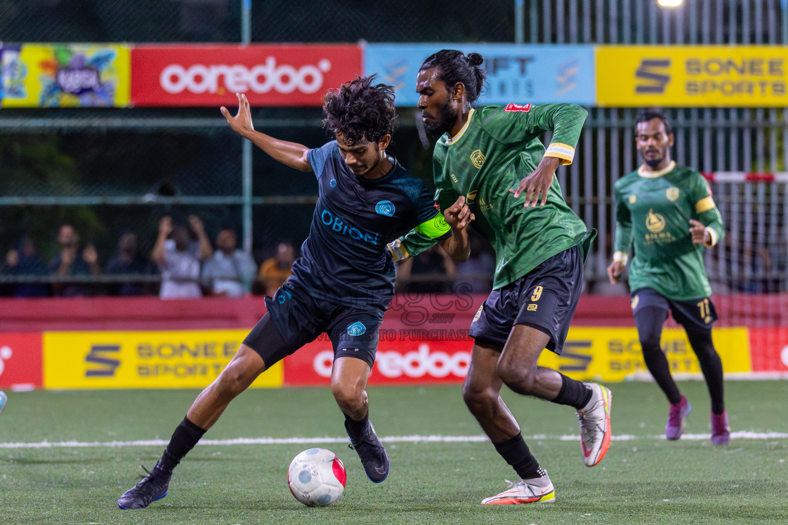 Sh Feevah vs Sh Feydhoo in Day 5 of Golden Futsal Challenge 2024 was held on Friday, 19th January 2024, in Hulhumale', Maldives Photos: Mohamed Mahfooz Moosa / images.mv