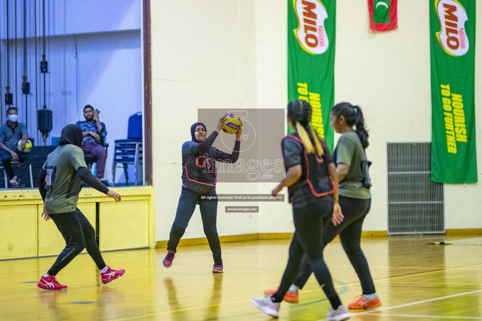 Kulhudhuffushi Youth & R.C vs Club Green Streets in the Finals of Milo National Netball Tournament 2021 (Women's) held on 5th December 2021 in Male', Maldives Photos: Ismail Thoriq / images.mv