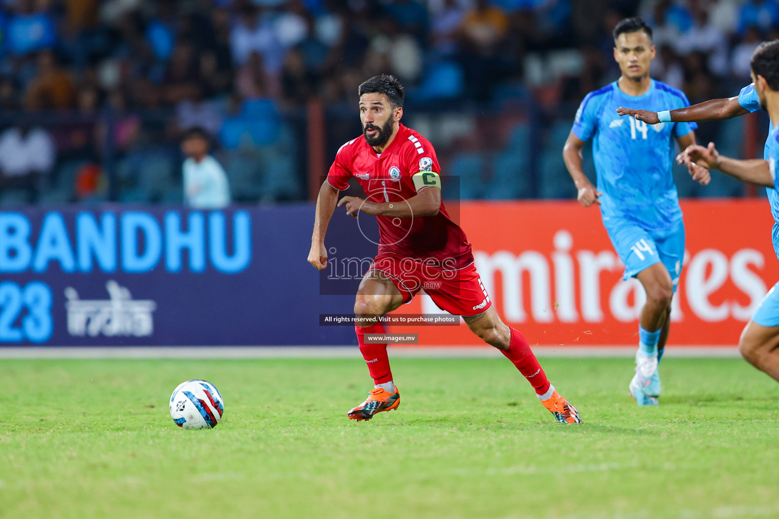 Lebanon vs India in the Semi-final of SAFF Championship 2023 held in Sree Kanteerava Stadium, Bengaluru, India, on Saturday, 1st July 2023. Photos: Nausham Waheed, Hassan Simah / images.mv