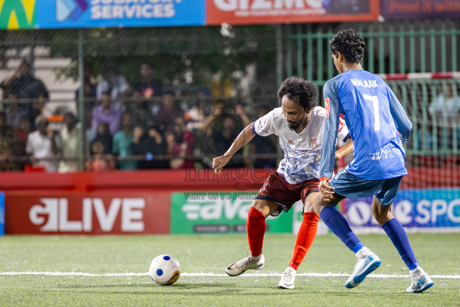 Th Dhiyamigili vs Th Vilufushi  in Day 6 of Golden Futsal Challenge 2025 on Friday, 6th January 2025, in Hulhumale', Maldives
Photos: Ismail Thoriq / images.mv