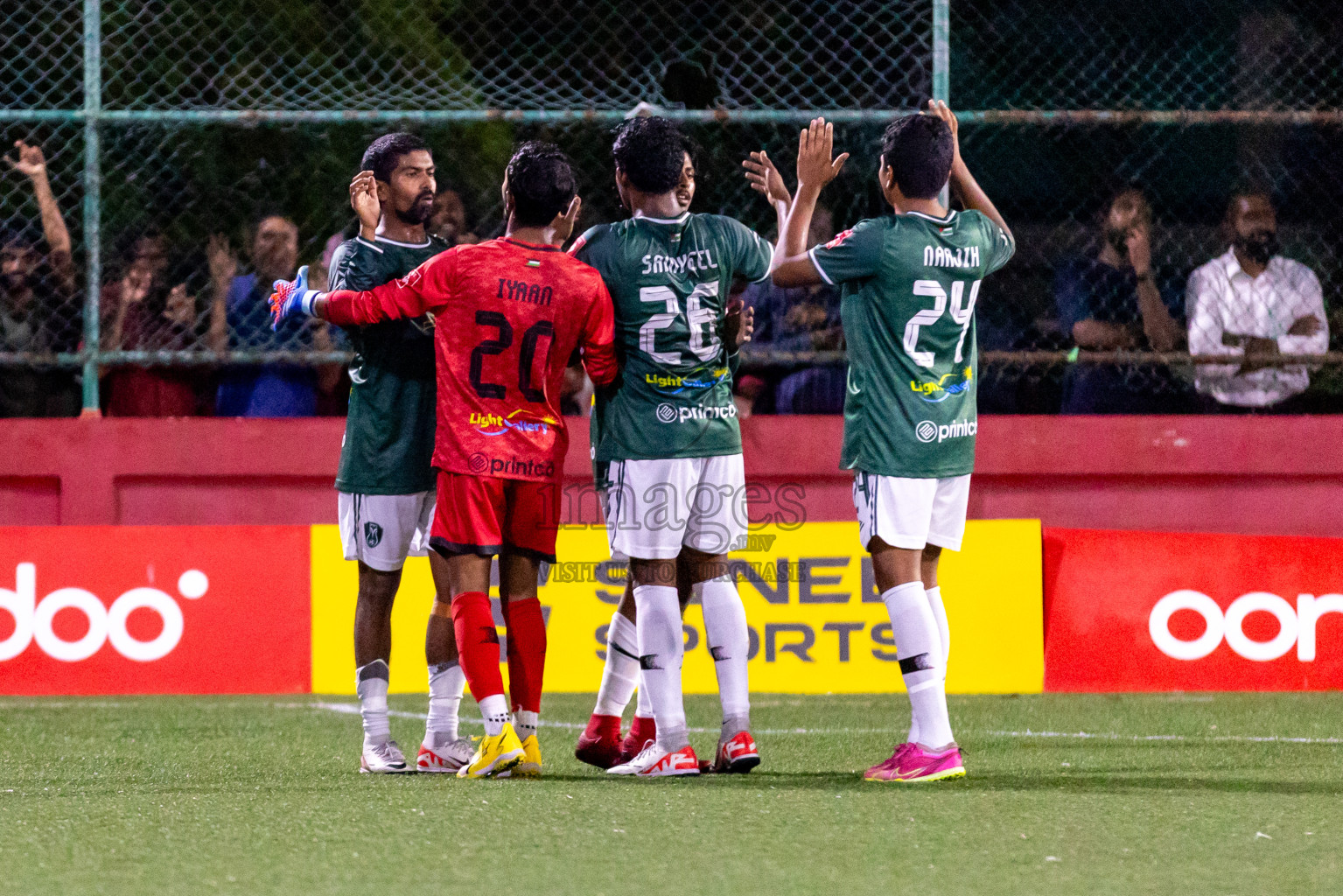 N Miladhoo vs N Maafaru in Day 6 of Golden Futsal Challenge 2024 was held on Saturday, 20th January 2024, in Hulhumale', Maldives Photos: Hassan Simah / images.mv