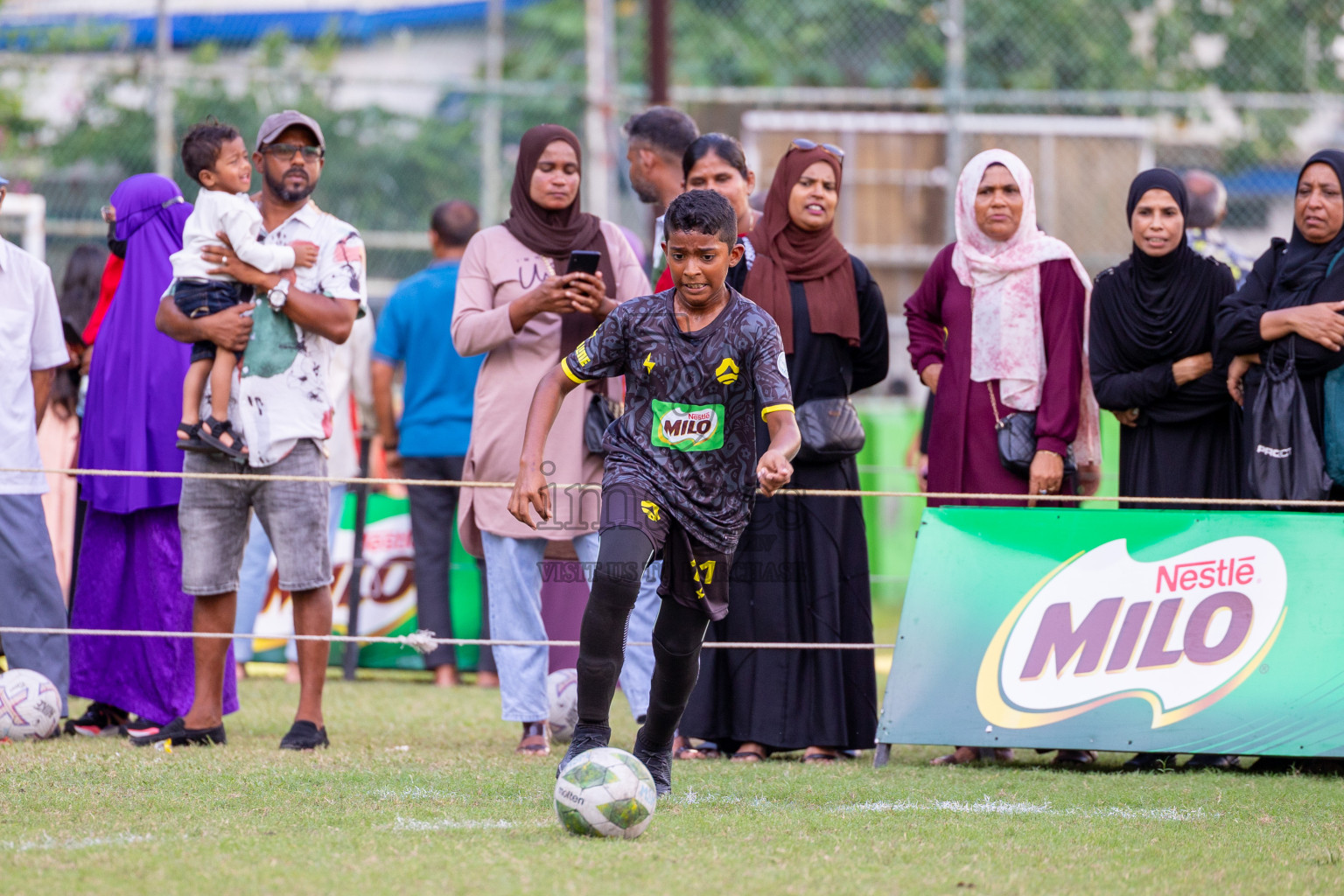 Day 1 of MILO Academy Championship 2024 - U12 was held at Henveiru Grounds in Male', Maldives on Thursday, 4th July 2024. 
Photos: Ismail Thoriq / images.mv