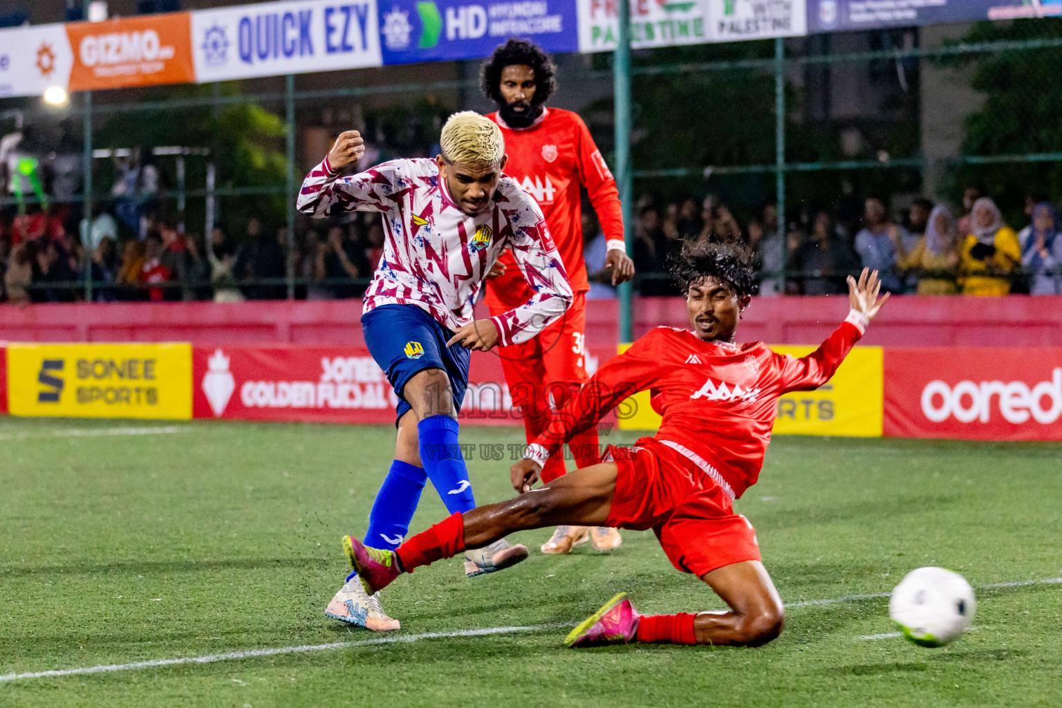 GA. Nilandhoo vs GA. Kondey in Day 19 of Golden Futsal Challenge 2024 was held on Friday, 2nd February 2024 in Hulhumale', Maldives 
Photos: Hassan Simah / images.mv