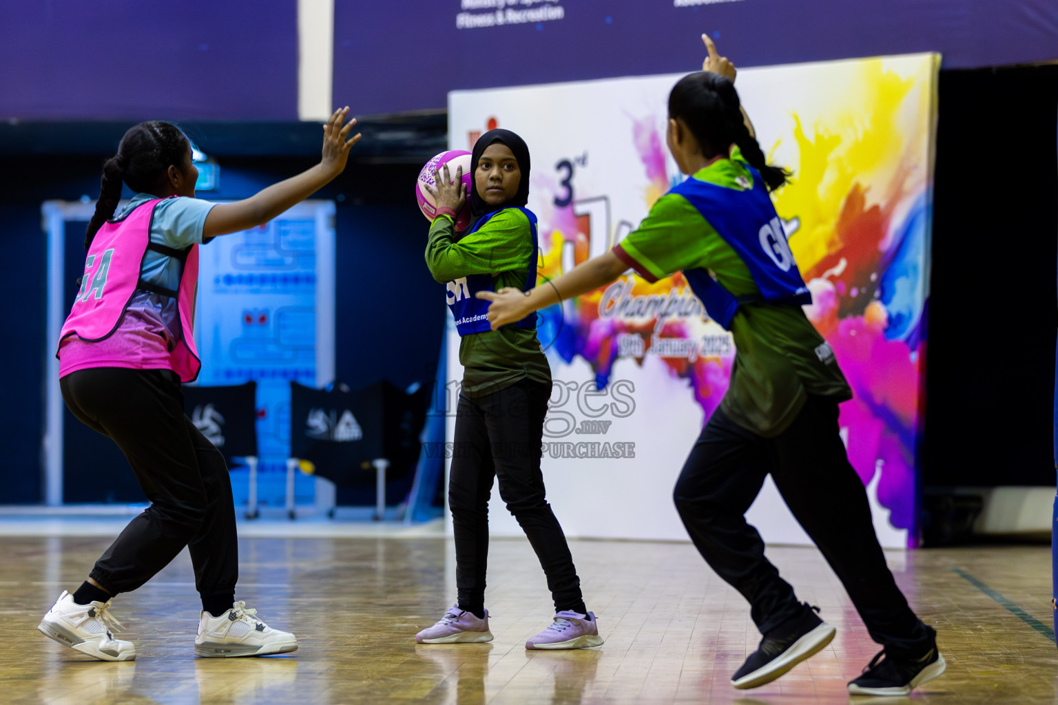 NETGEN A vs FIONTI Sports Academy (U11) in Day 1 of 3rd Junior Championship - Netball association of Maldives, held at Social Center on 19th January 2025 . Photos by Shuu Abdul Sattar