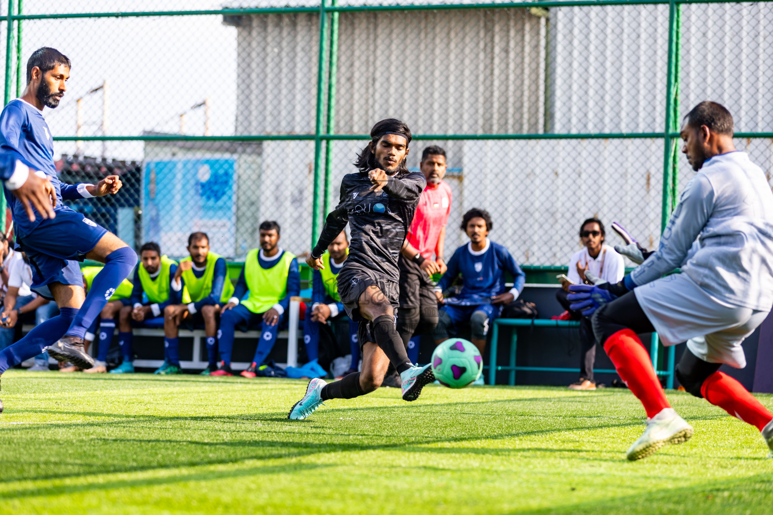 Invicto SC vs Escolar FC in Day 3 of BG Futsal Challenge 2024 was held on Thursday, 14th March 2024, in Male', Maldives Photos: Nausham Waheed / images.mv