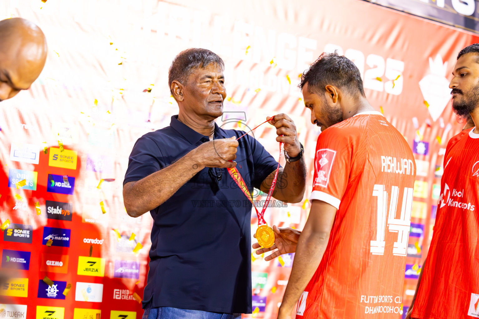 F Dhanraboodhoo vs F Magoodhoo in Faafu Atoll Finals in Day 25 of Golden Futsal Challenge 2025 was held on Wednesday , 28th January 2025, in Hulhumale', Maldives. Photos: Ismail Thoriq / images.mv