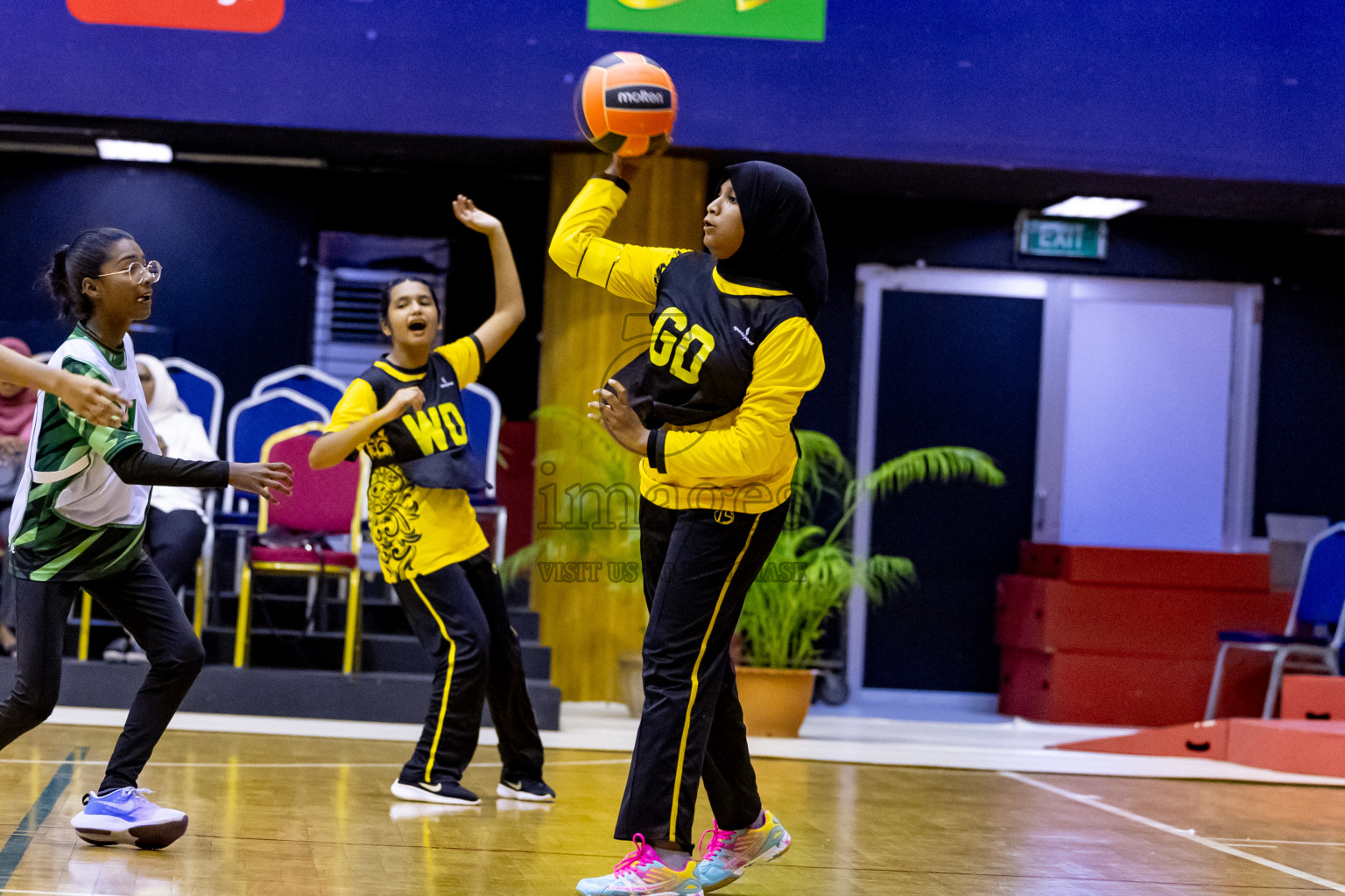 Day 1 of 25th Milo Inter-School Netball Tournament was held in Social Center at Male', Maldives on Thursday, 8th August 2024. Photos: Nausham Waheed / images.mv