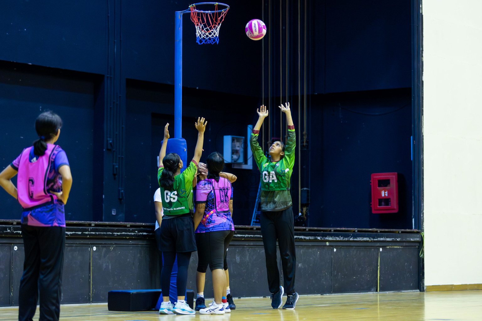 N Sports Academy B vs FIONTI Sports Club in Day 1 of 3rd Junior Championship - Netball association of Maldives, held at Social Center on 19th January 2025 . Photos by Shuu Abdul Sattar