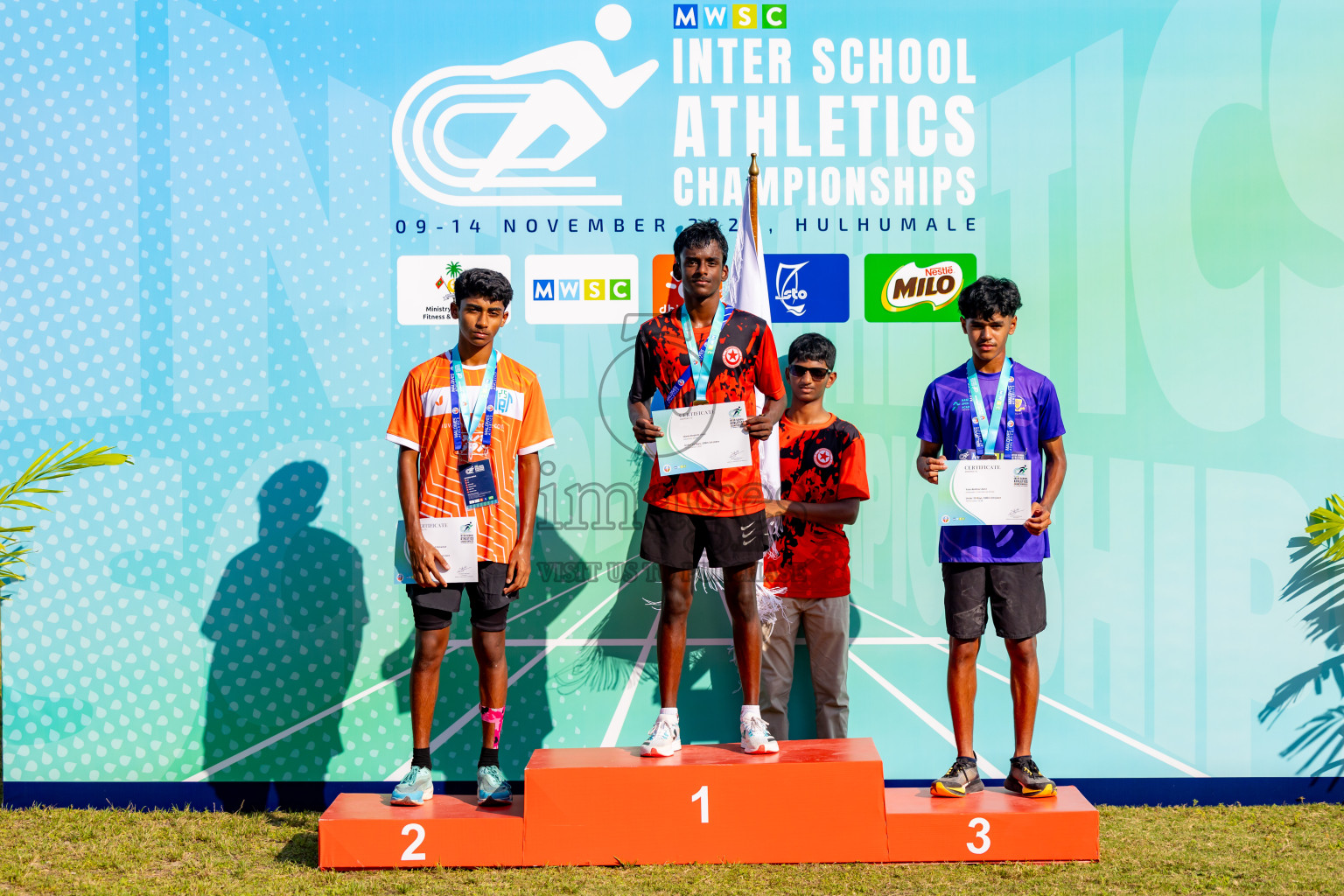 Day 3 of MWSC Interschool Athletics Championships 2024 held in Hulhumale Running Track, Hulhumale, Maldives on Monday, 11th November 2024. Photos by: Nausham Waheed / Images.mv