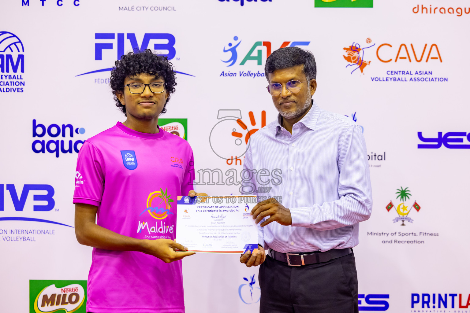 Sri Lanka vs Maldives in Semi Final of CAVA U20 Woman's Volleyball Championship 2024 was held in Social Center, Male', Maldives on 22nd July 2024. Photos: Nausham Waheed / images.mv