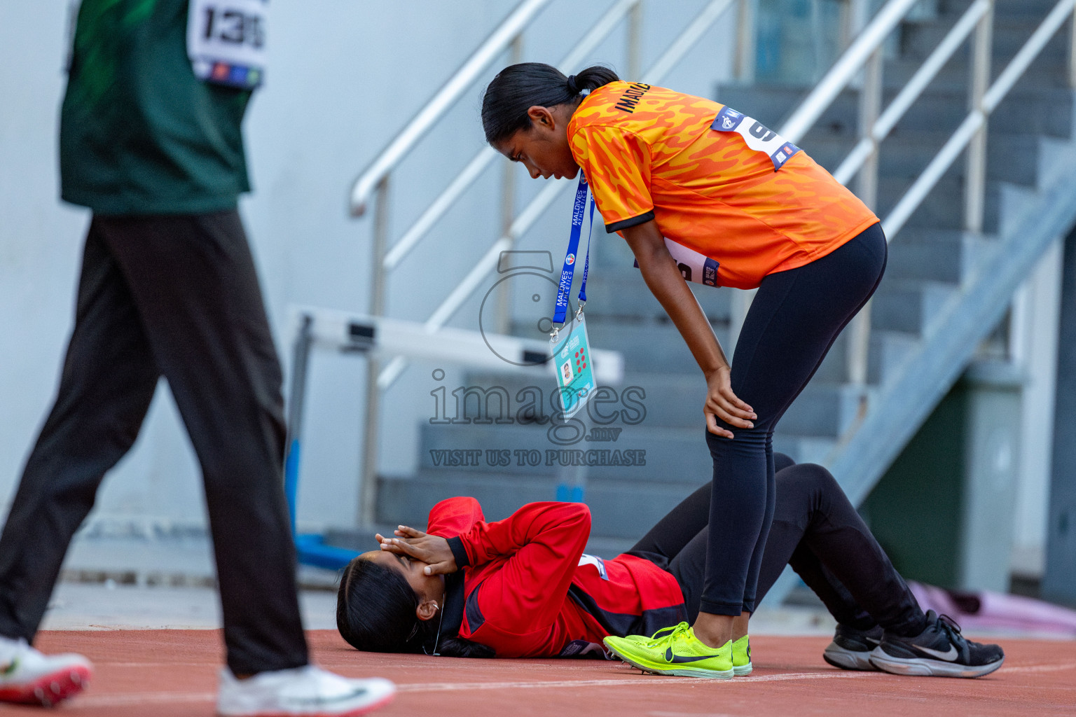 Day 2 of MWSC Interschool Athletics Championships 2024 held in Hulhumale Running Track, Hulhumale, Maldives on Sunday, 10th November 2024. 
Photos by: Hassan Simah / Images.mv